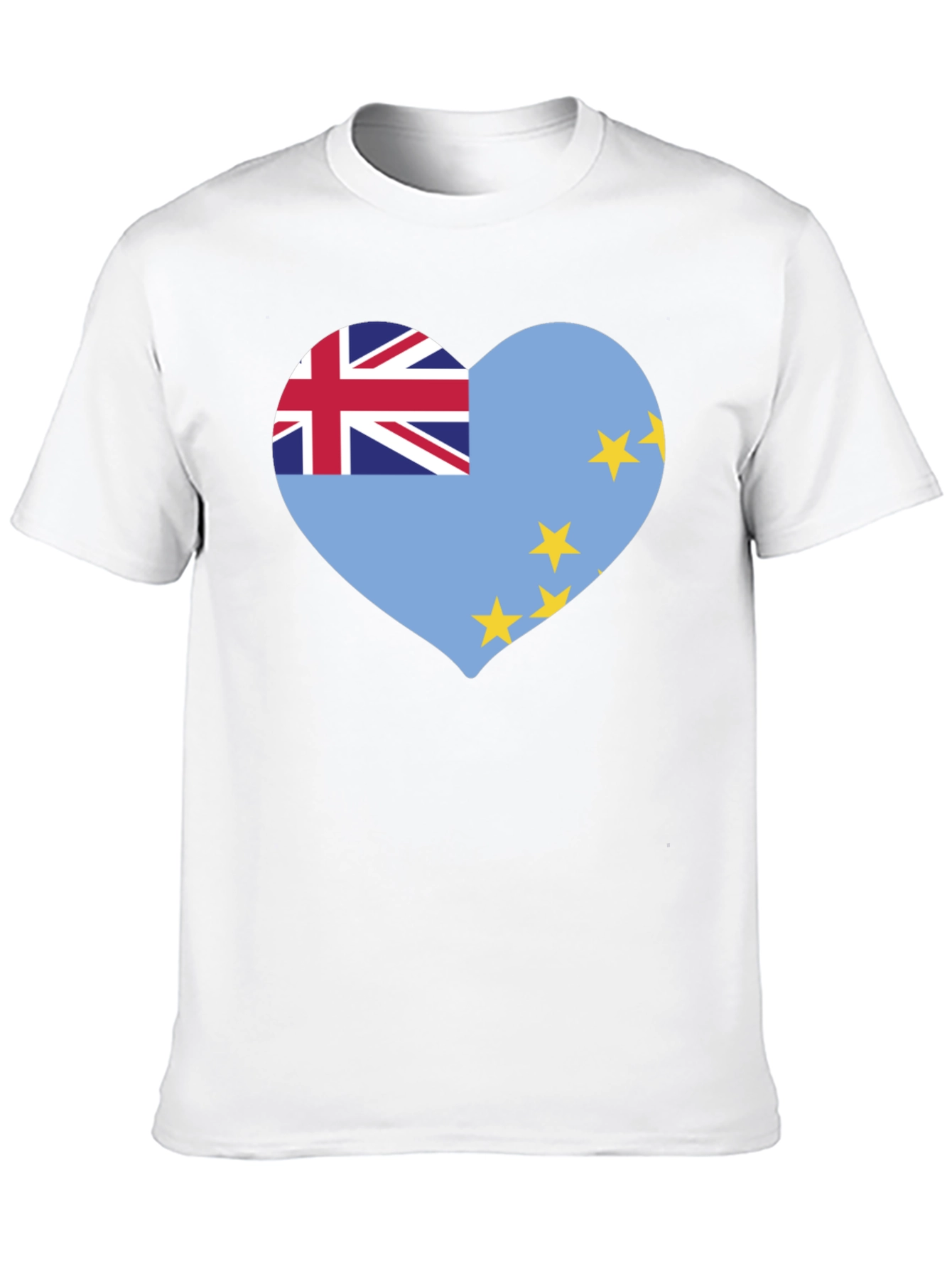 Black Tuvalu Flag Heart T-Shirt - Show Your Pride! view 10