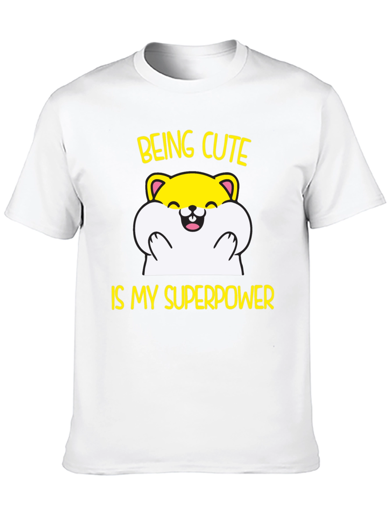 Black Cute Hamster Superpower T-Shirt - Funny Graphic Tee view 10