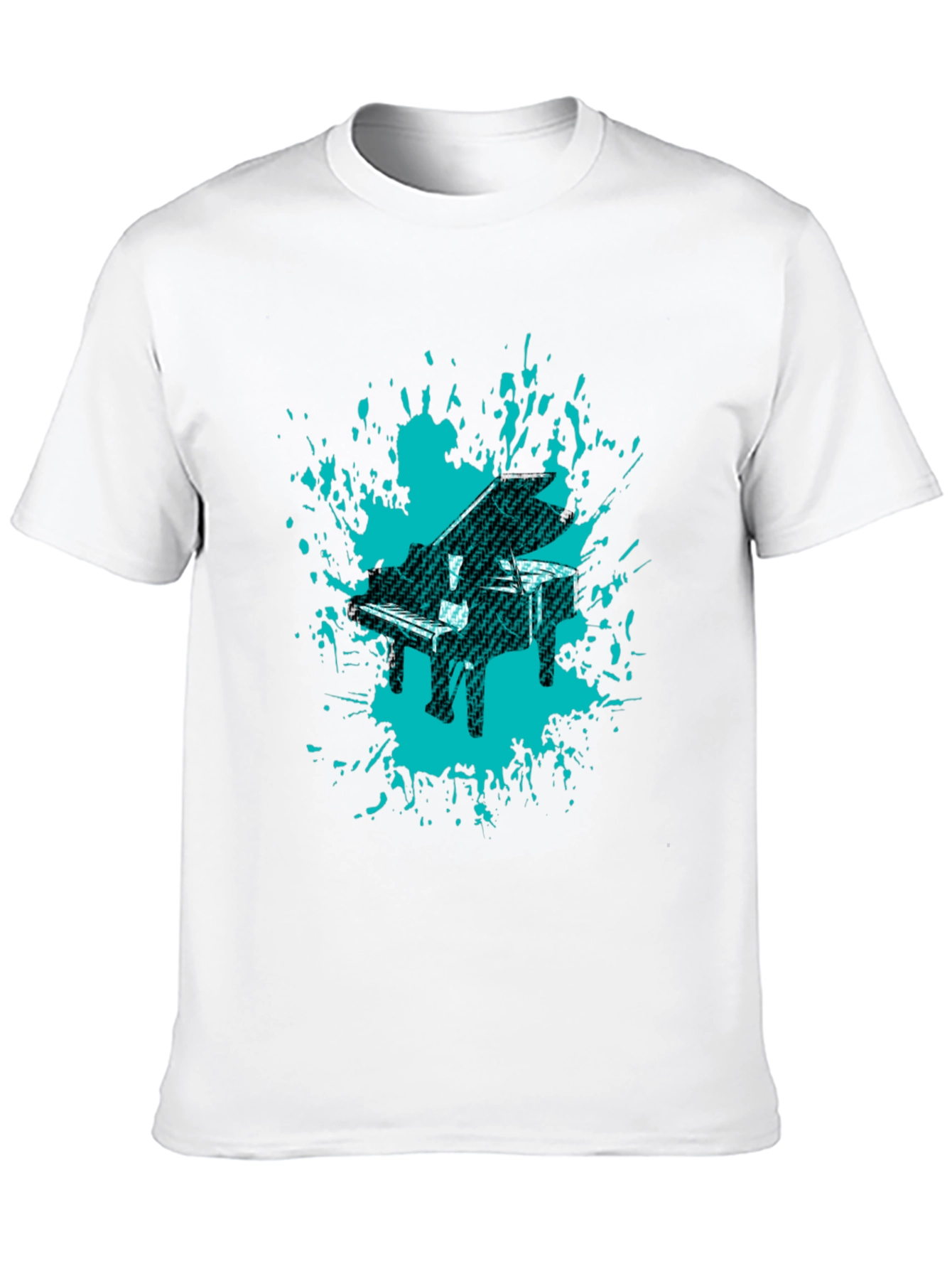 Black Piano Splash Graphic Tee - Cool Music Lover's Shirt view 10
