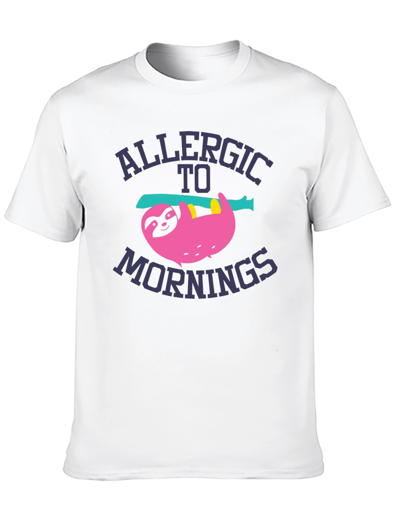 Black Allergic to Mornings Sloth Graphic Tee view 10