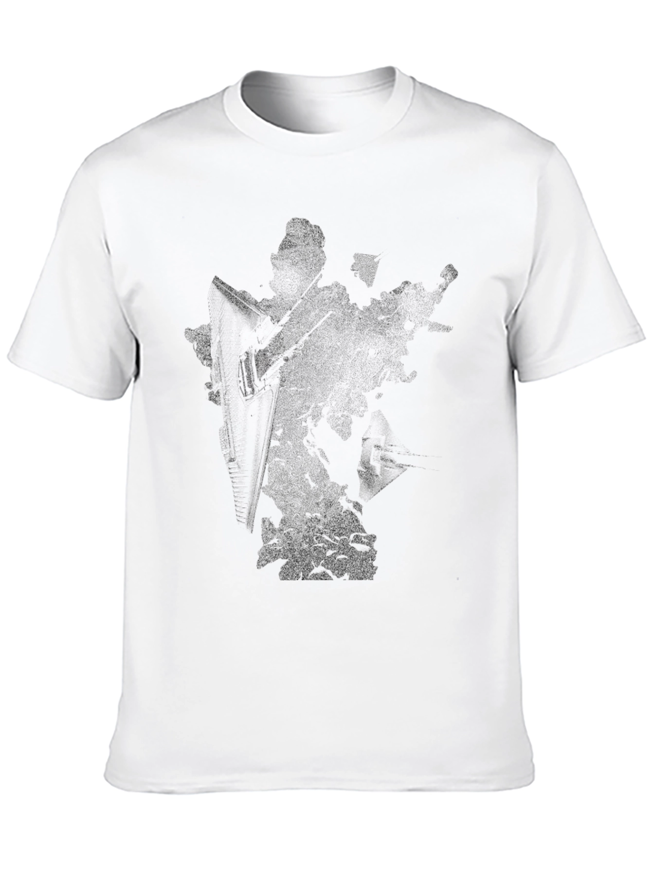 Black Plain Black Crew Neck T-Shirt - Casual Style view 10