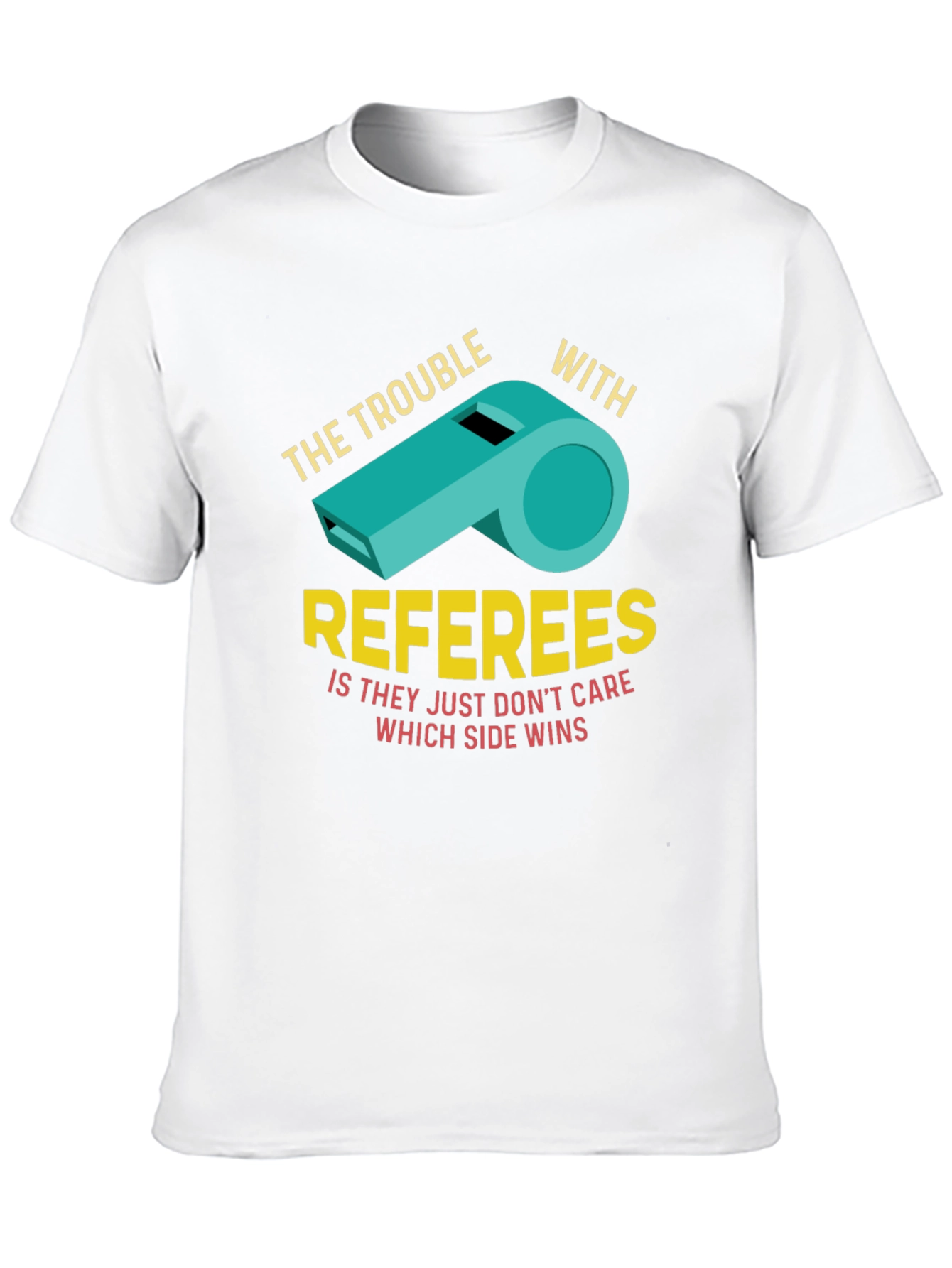 Black The Trouble With Referees Funny T-Shirt view 10