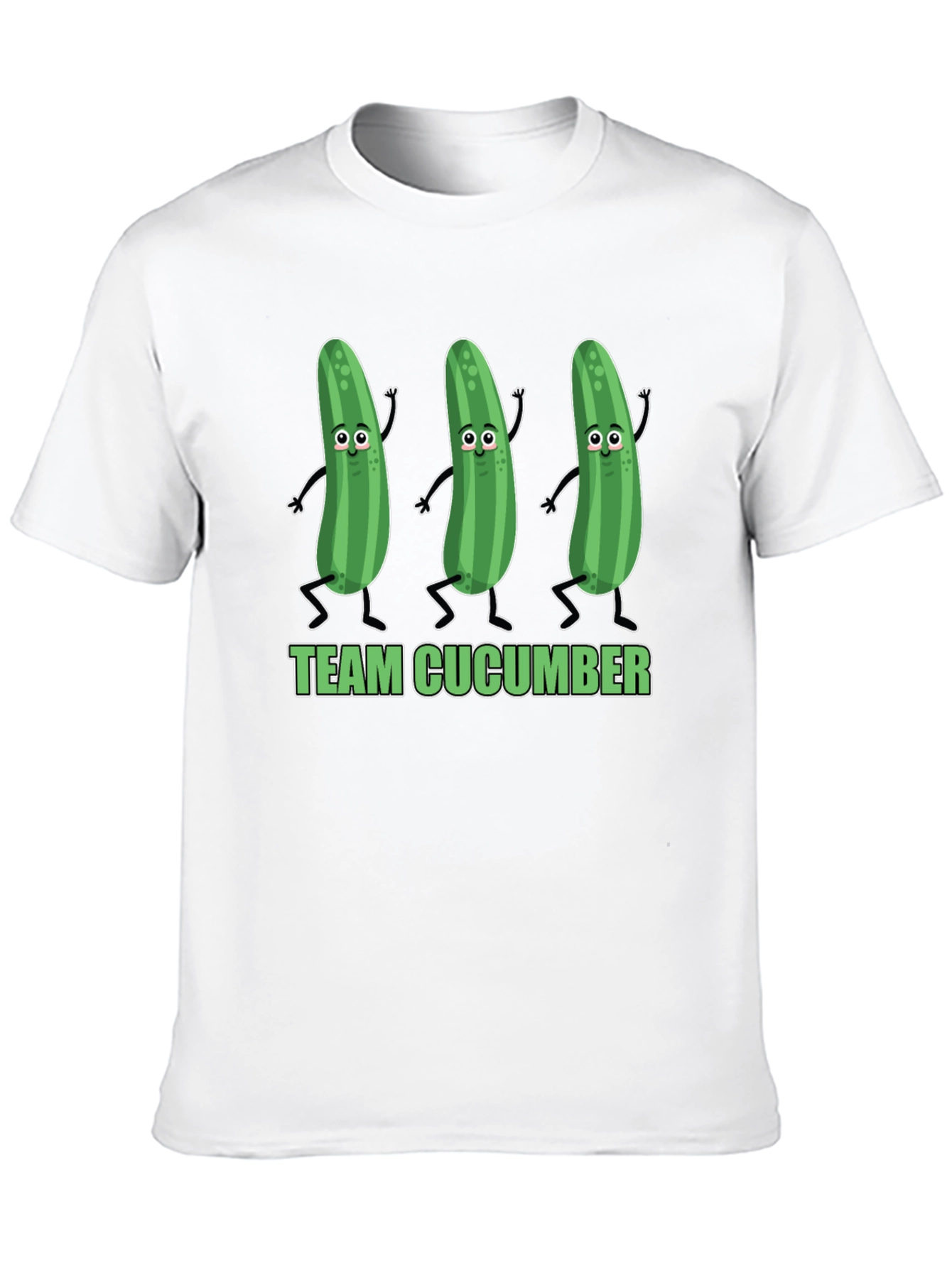 Black Funny Team Cucumber Graphic Print T-Shirt view 10