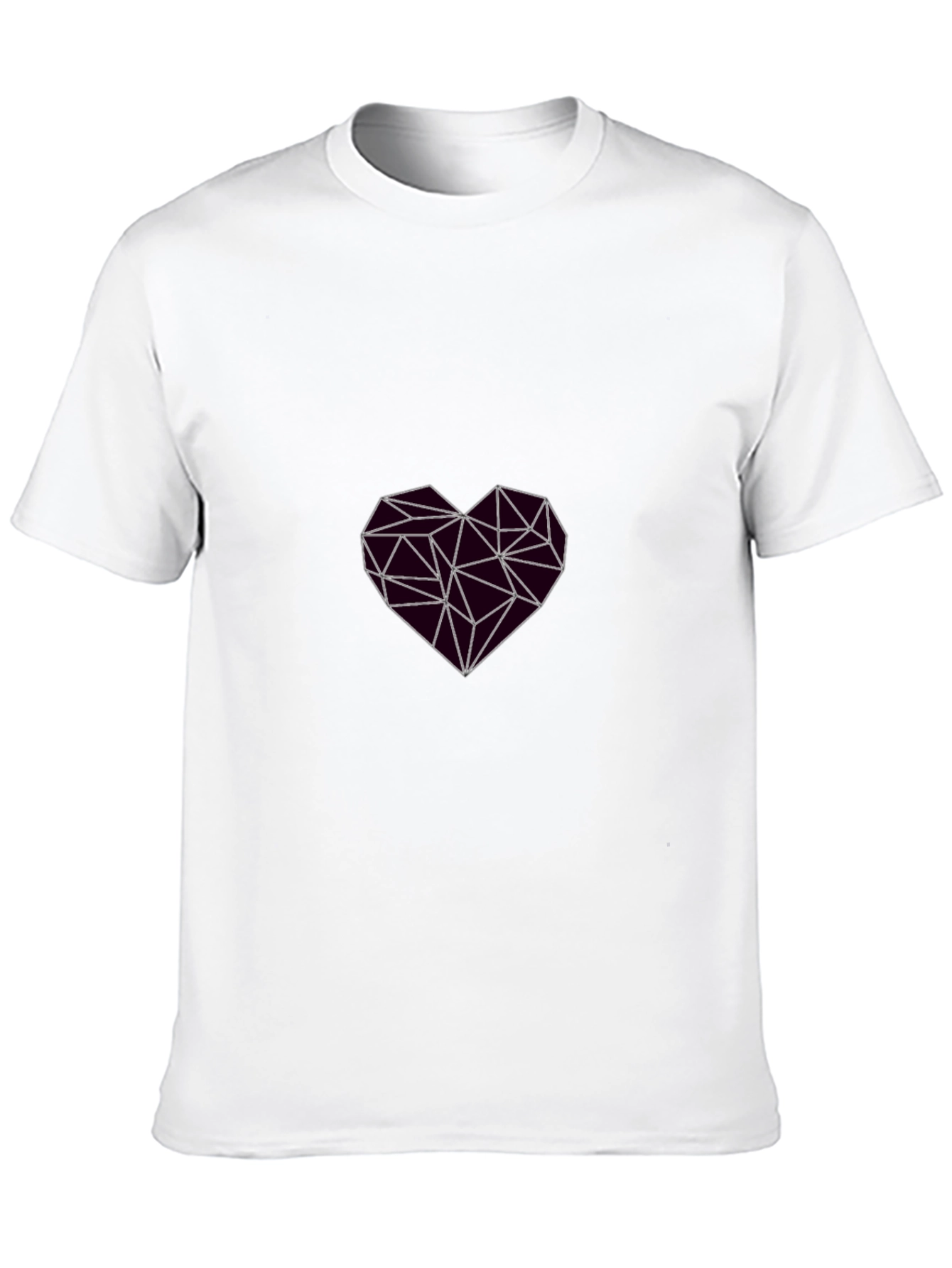 Black Geometric Heart Graphic Black T-Shirt view 10
