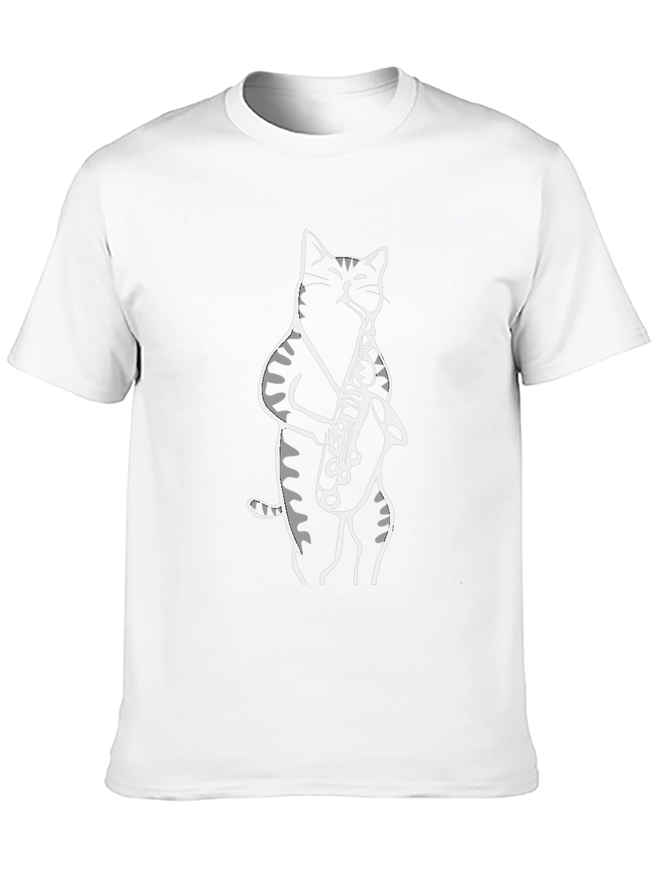 Black Cat Saxophone Player Graphic T-Shirt view 10