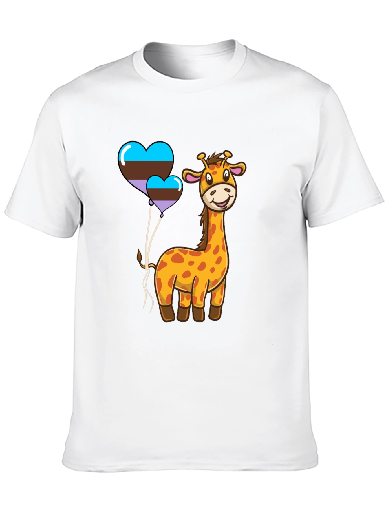 Black Cute Giraffe & Hearts T-Shirt view 10