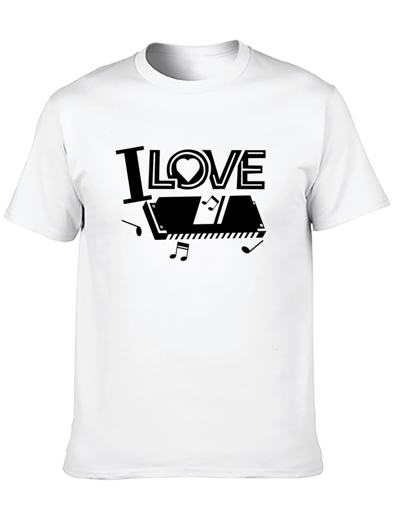Black I Love Piano Graphic Tee - Musician Gift view 10