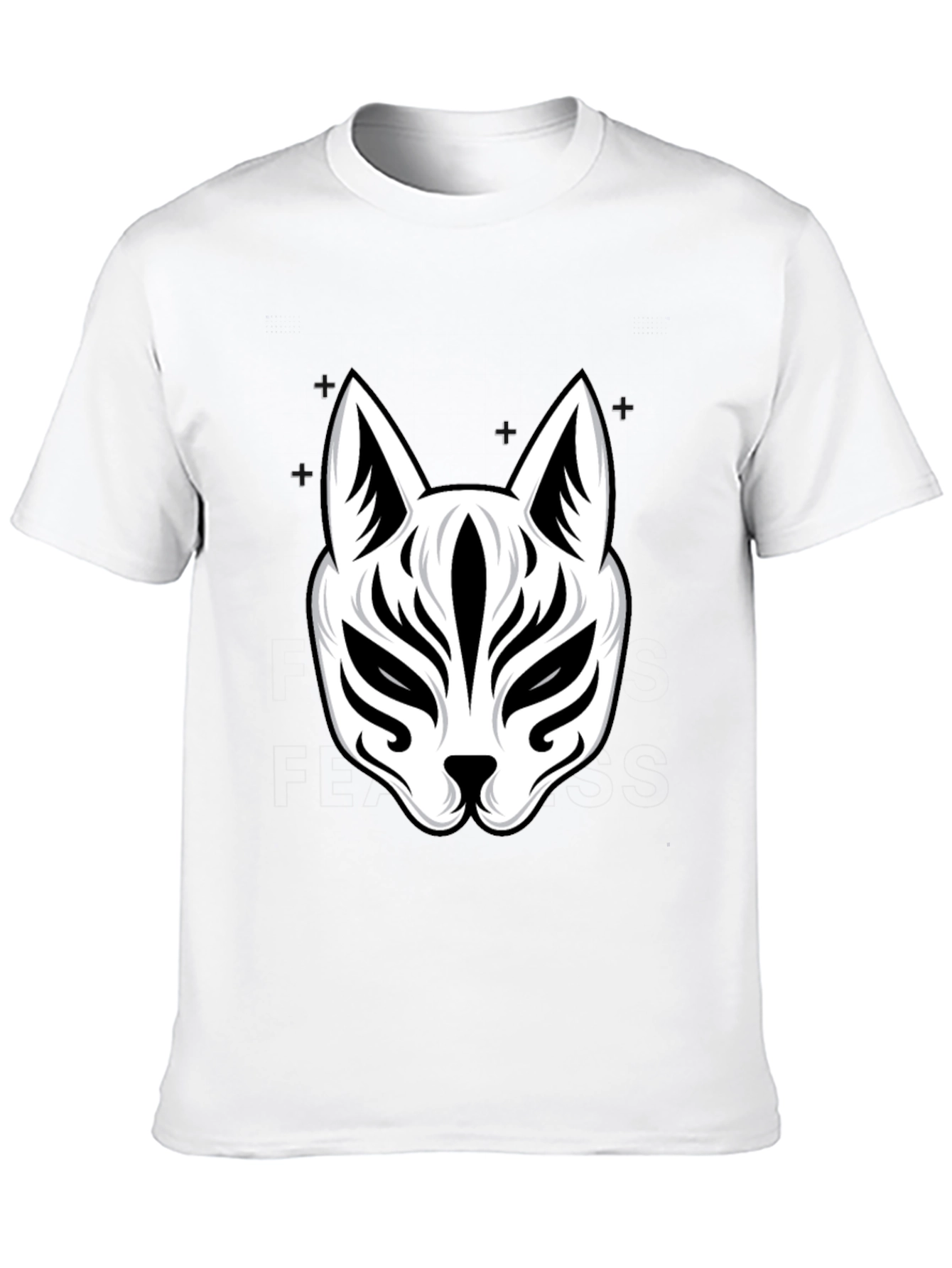 Black Fox Mask Graphic Tee - Stylish Black T-Shirt view 10