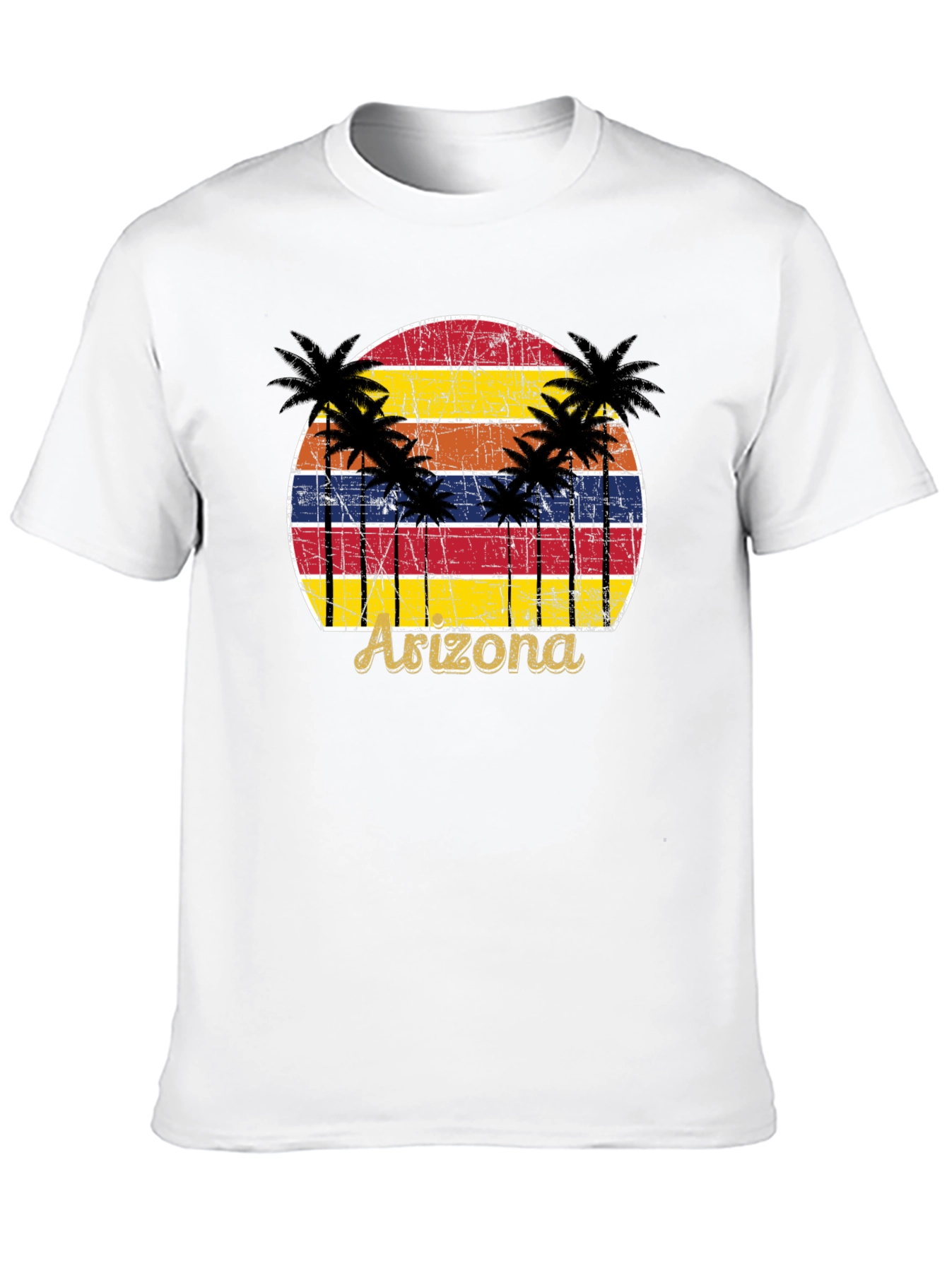 Black Arizona Sunset Palm Tree Graphic Tee view 10