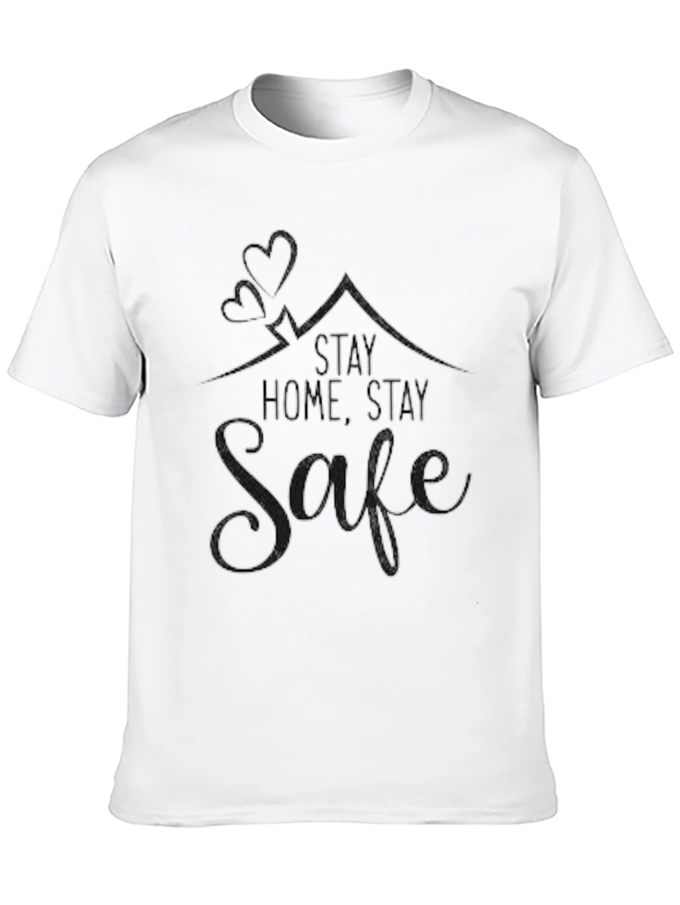 Black Stay Home Stay Safe T-Shirt view 10