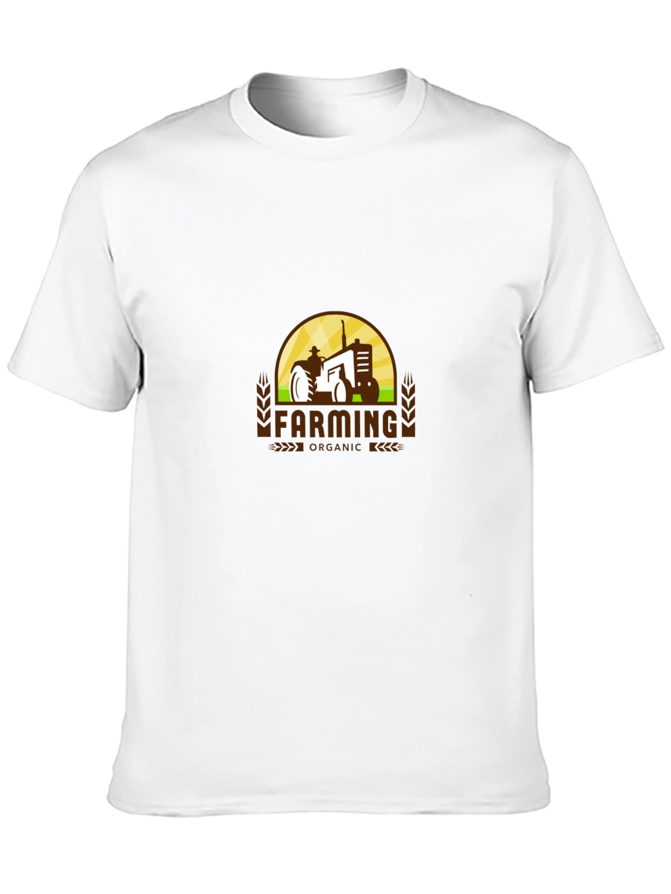 Black Farming Organic Tractor Graphic T-Shirt view 10