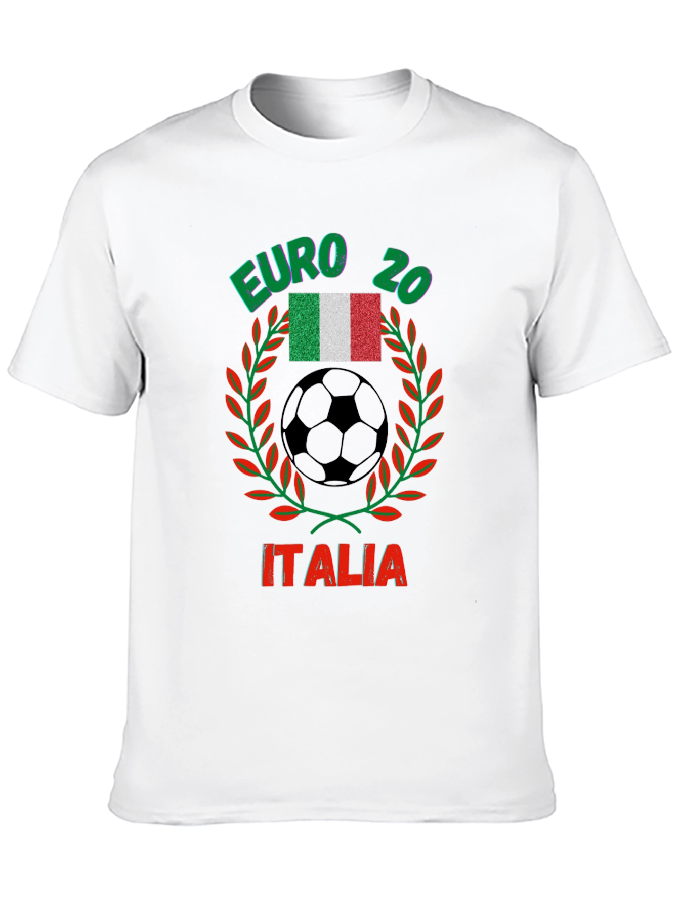 Black Euro 20 Italia Soccer T-Shirt view 10