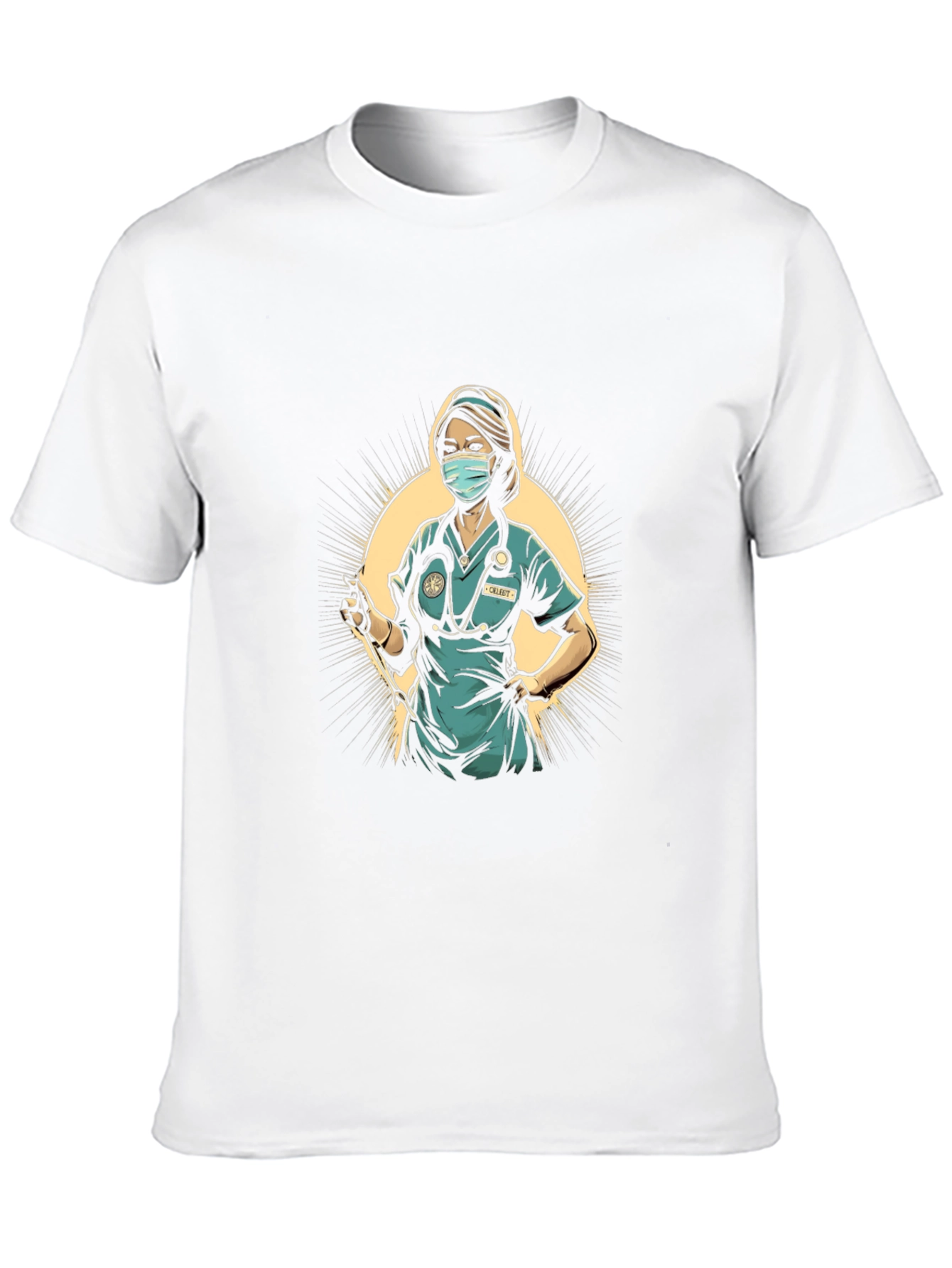 Black Nurse Graphic Tee - Black Cotton Comfort Fit view 10