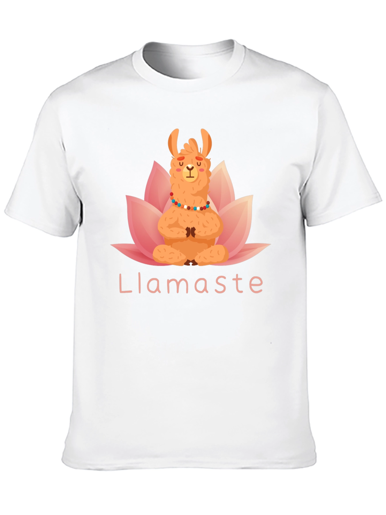 Black Llamaste Yoga T-Shirt - Meditating Llama Lotus Tee view 10