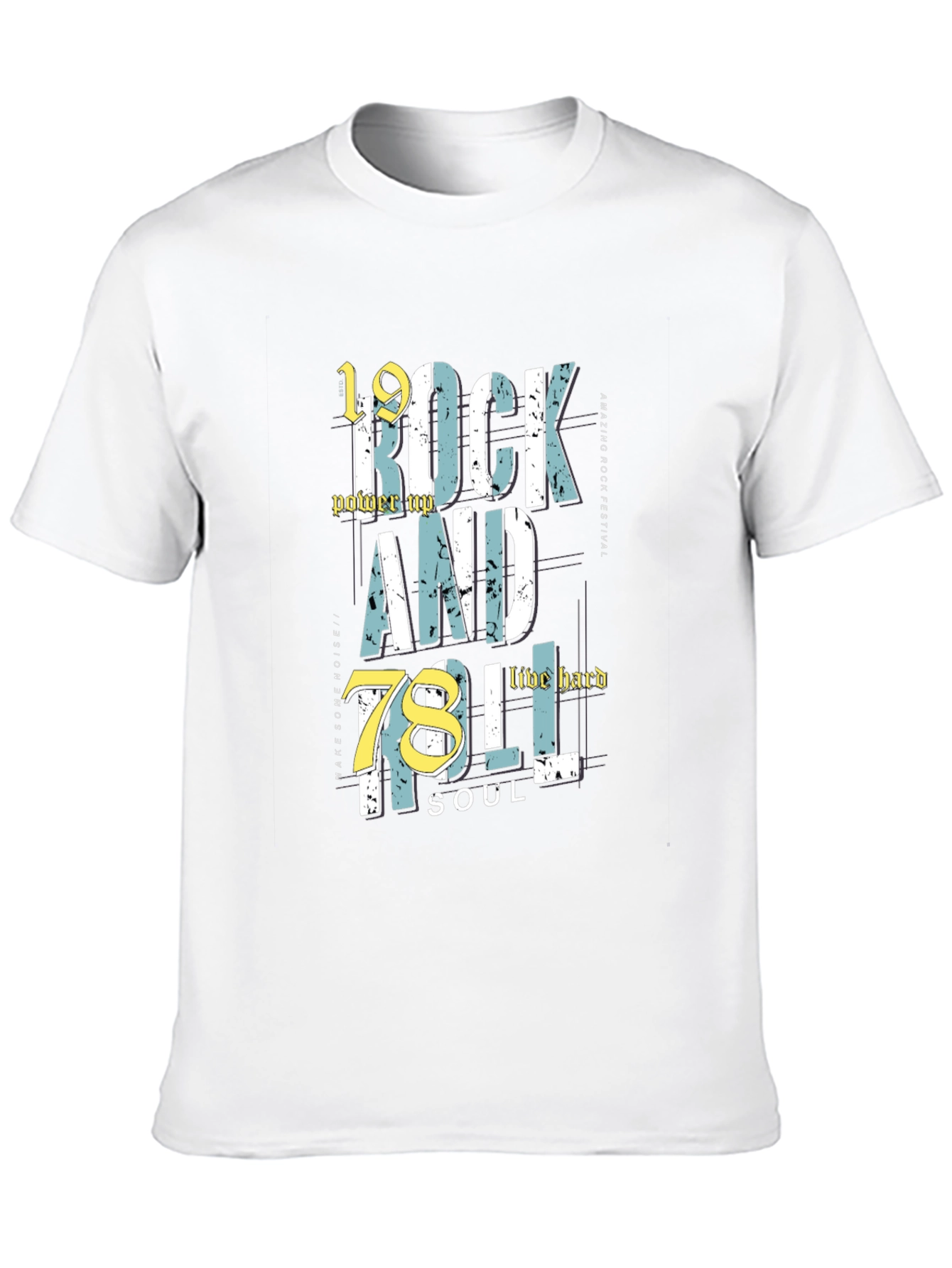 Black Rock and Roll Graphic Print Crew Neck Tee view 10