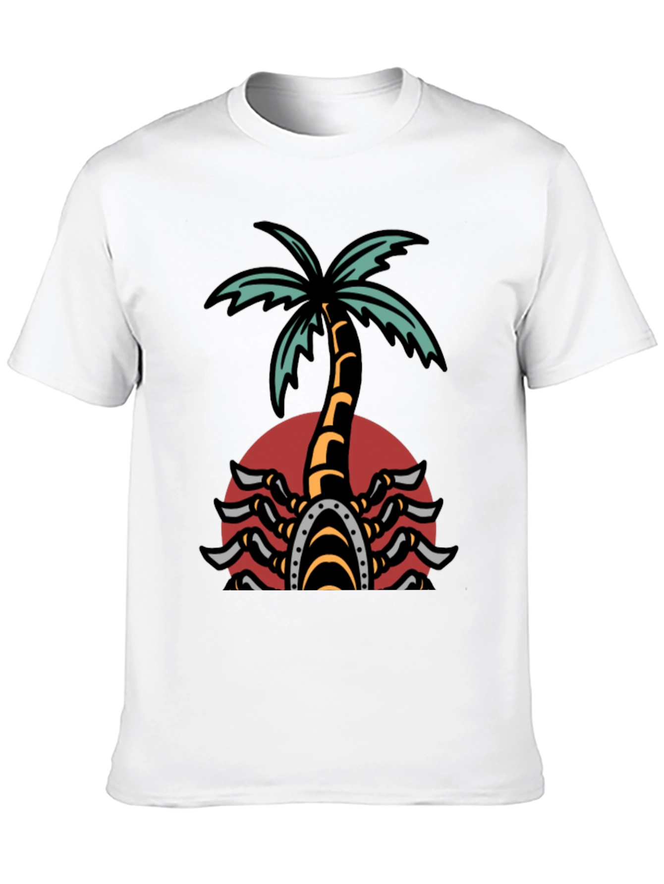Black Palm Tree Scorpion Graphic T-Shirt view 10