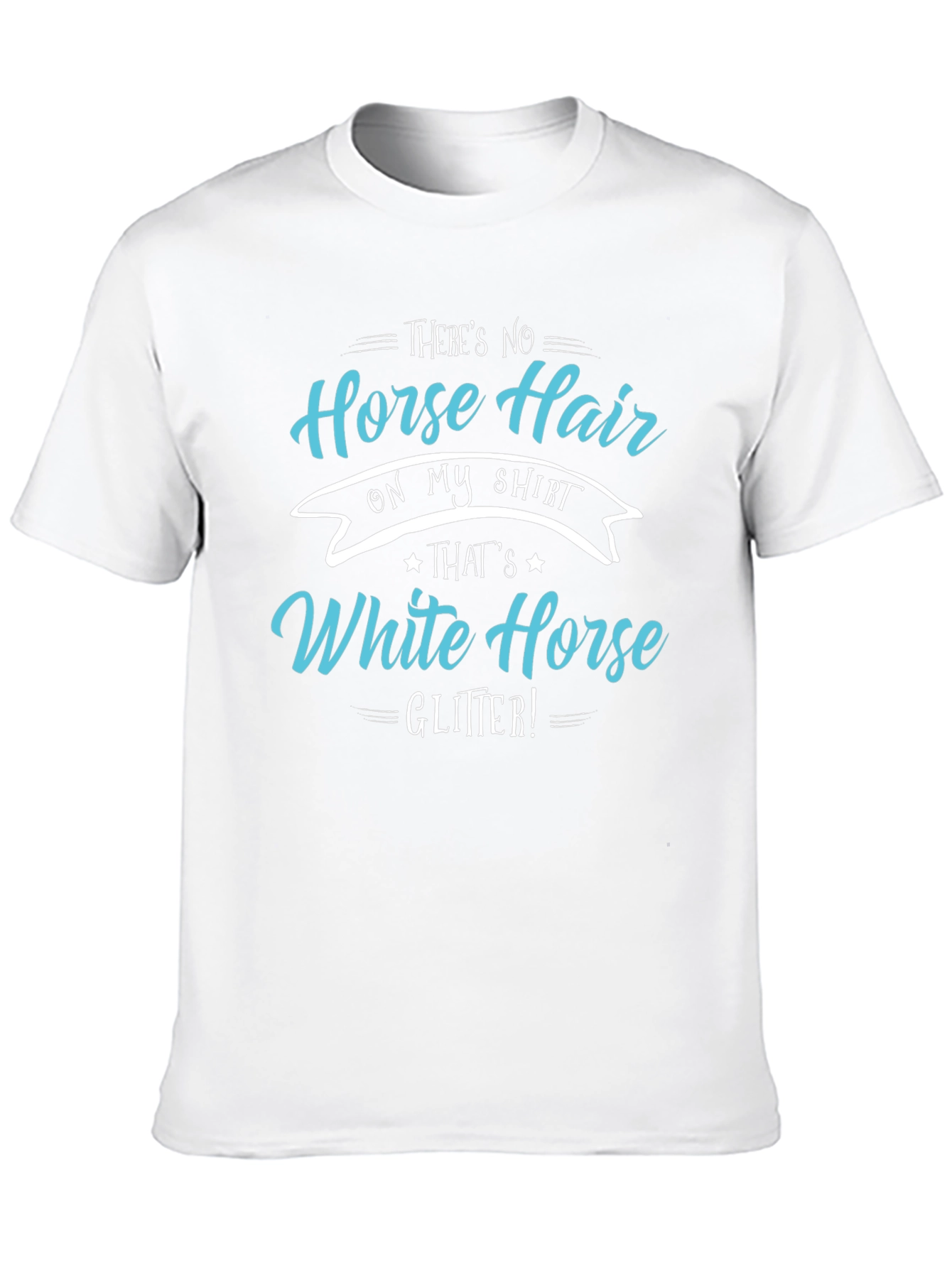 Black Horse Hair White Horse Glitter T-Shirt view 10