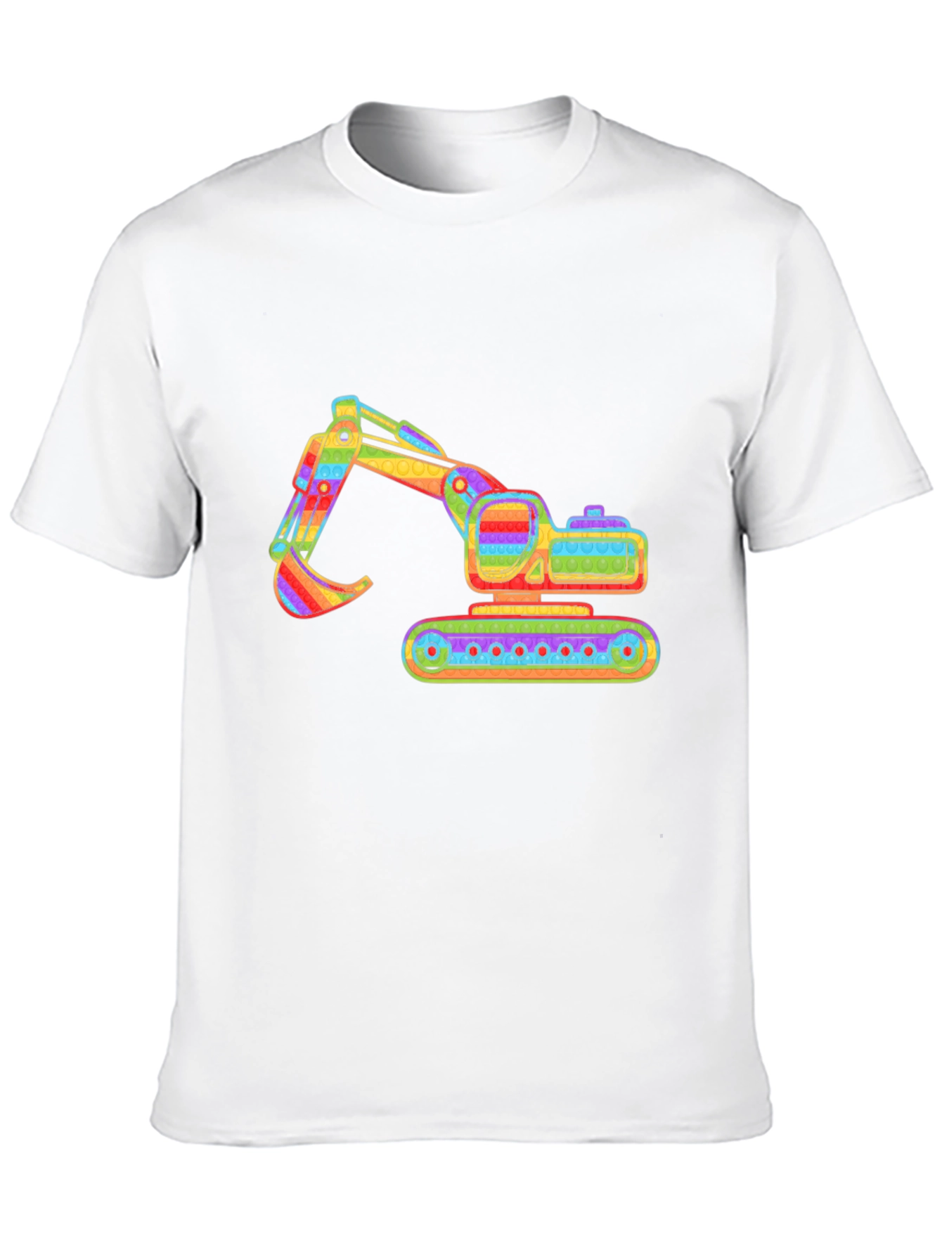 Black Rainbow Excavator Graphic Tee - Construction Shirt view 10