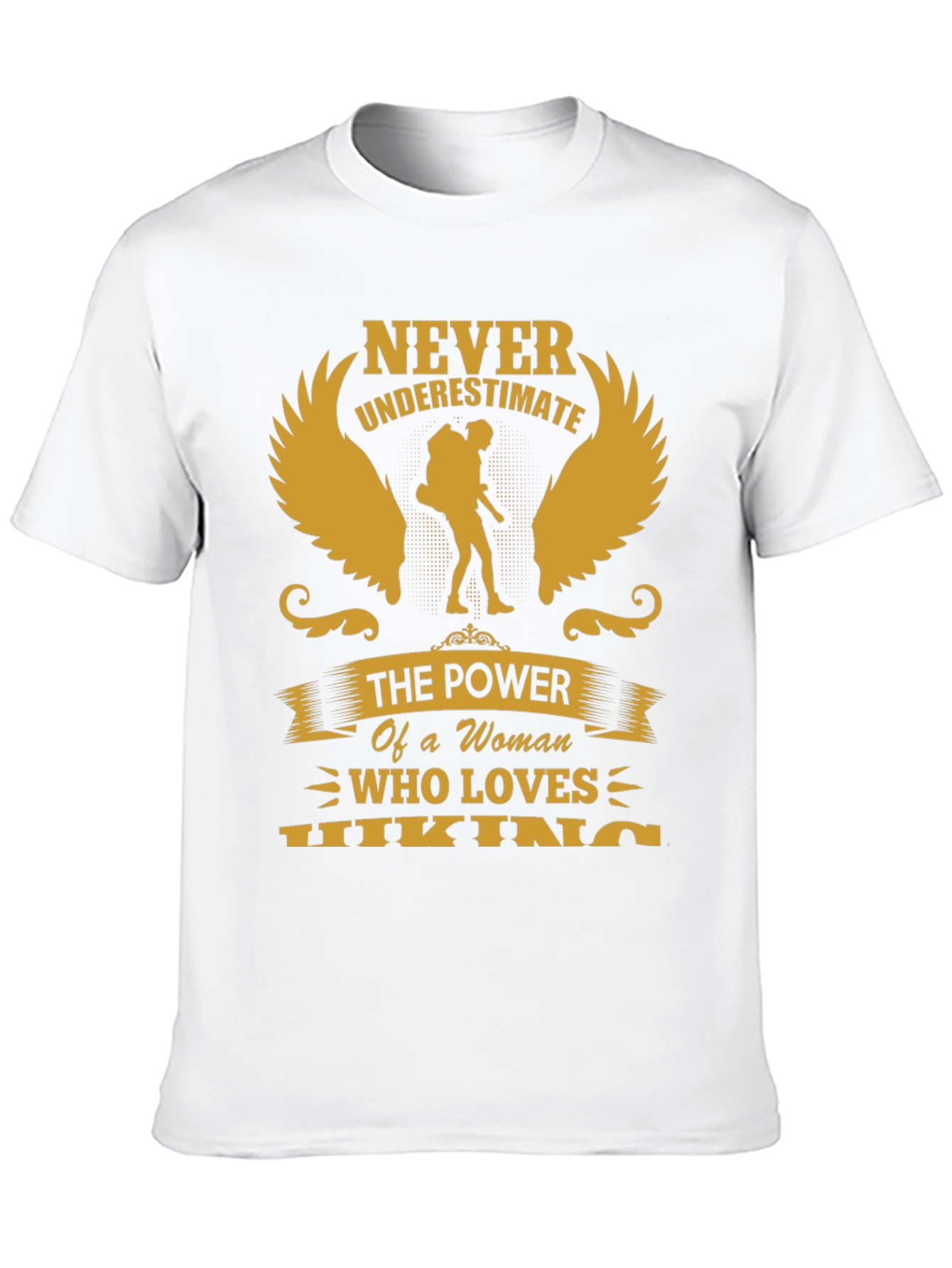 Black Never Underestimate Hiking Woman T-Shirt view 10