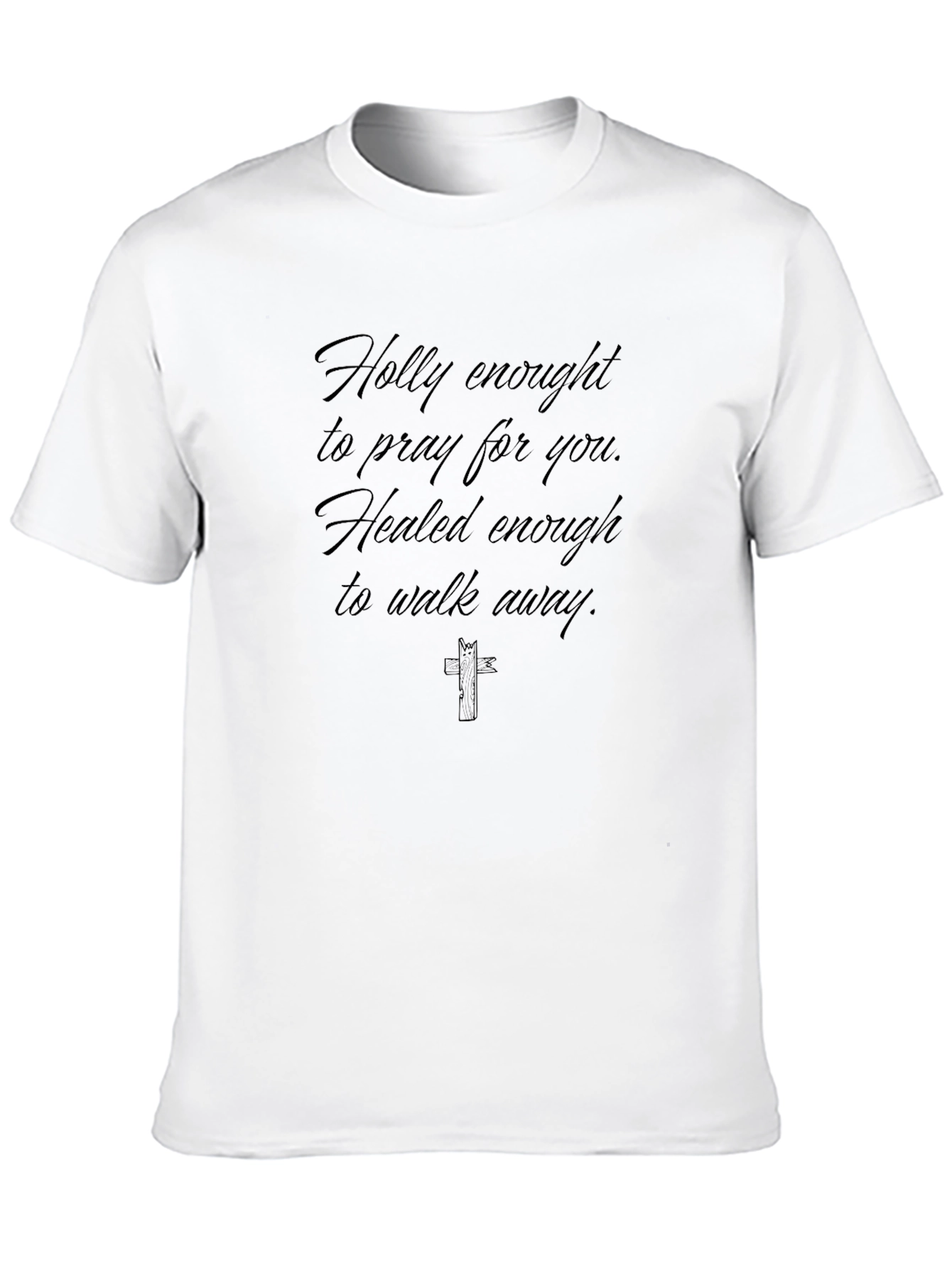 Black Holy Enough Graphic T-Shirt - Black view 10