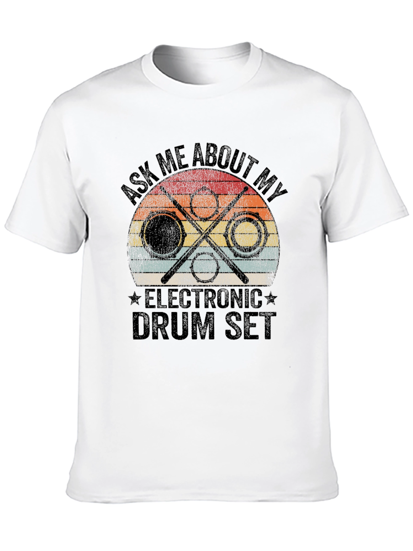 Black Electronic Drum Set T-Shirt - Musician Tee view 10