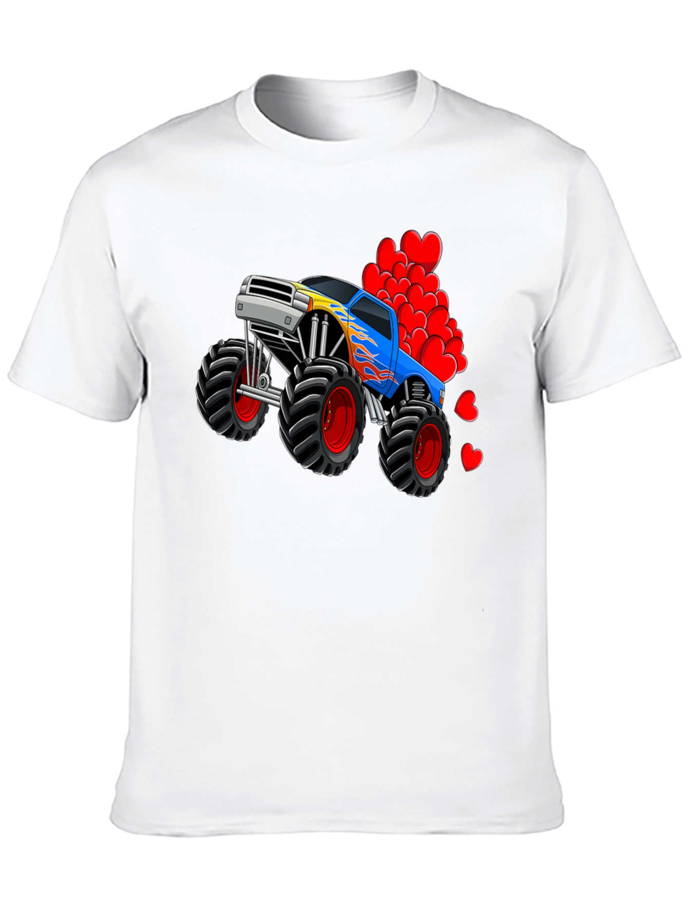 Black Monster Truck Valentine's Day T-Shirt view 10