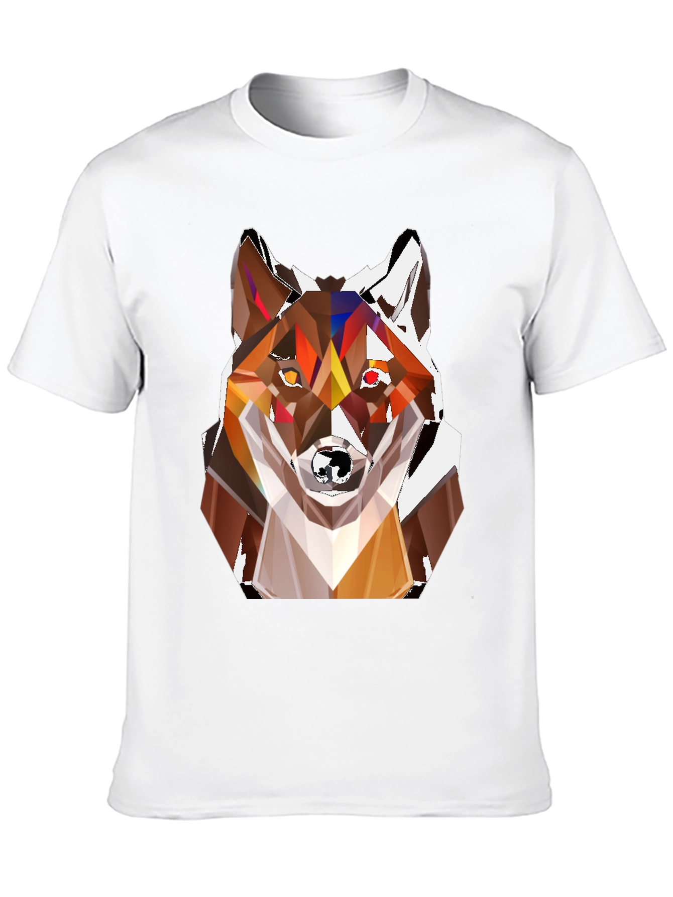 Black Geometric Fox Head T-Shirt - Stylish Graphic Tee view 10