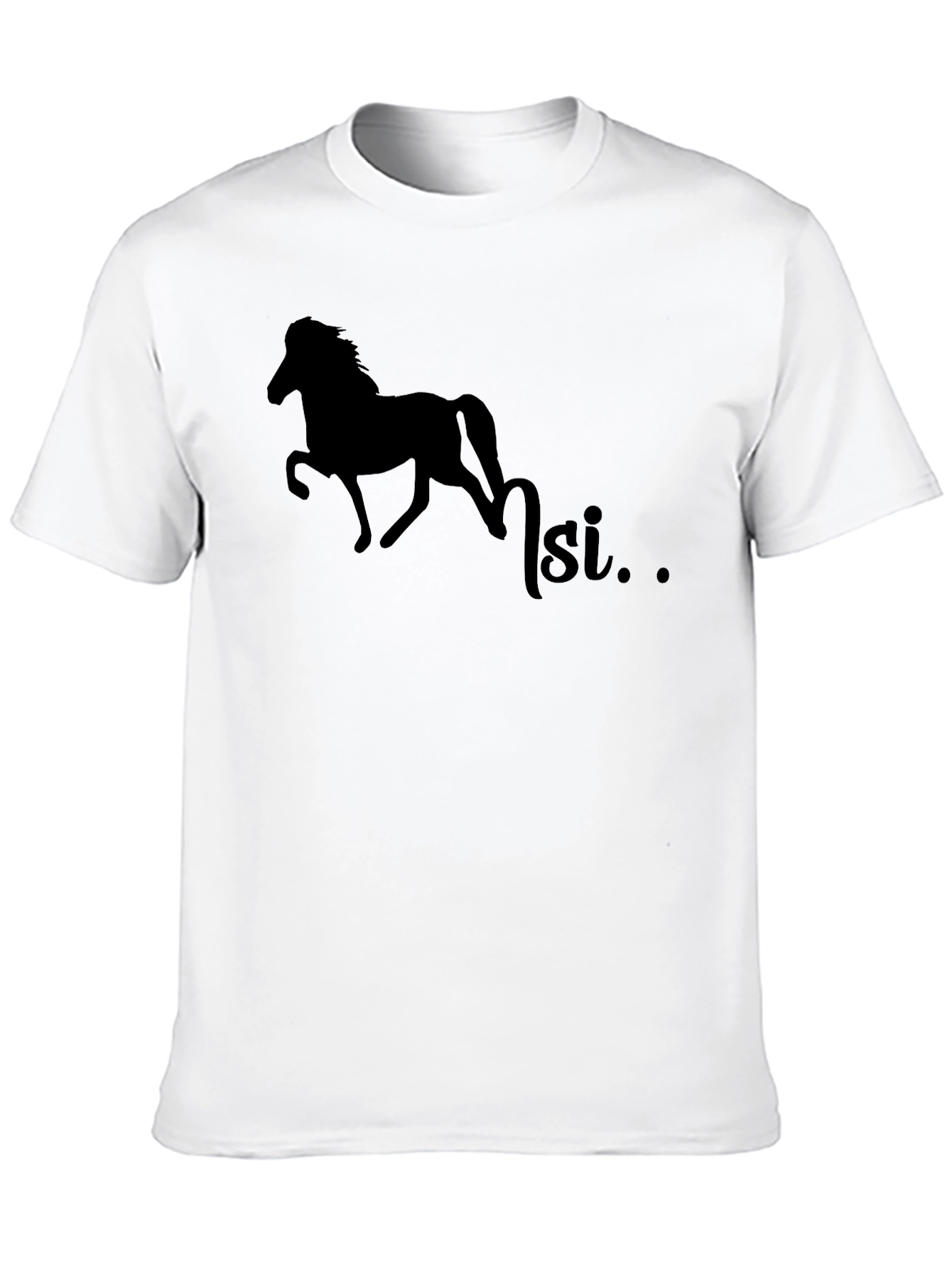 Black Silhouette Horse T-Shirt - Equestrian Style view 10