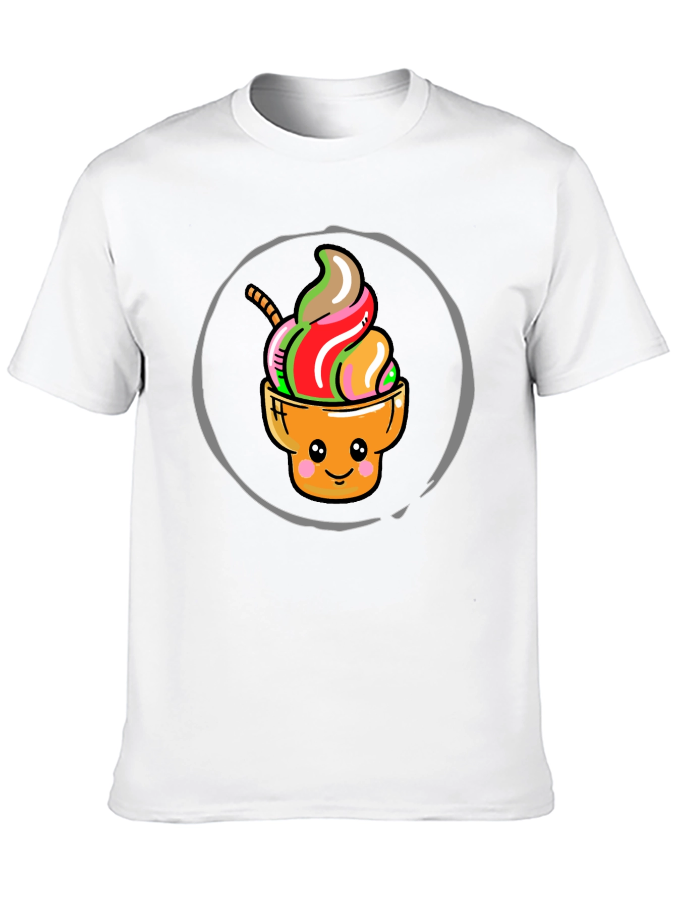 Black Cute Ice Cream Cone Graphic T-Shirt view 10
