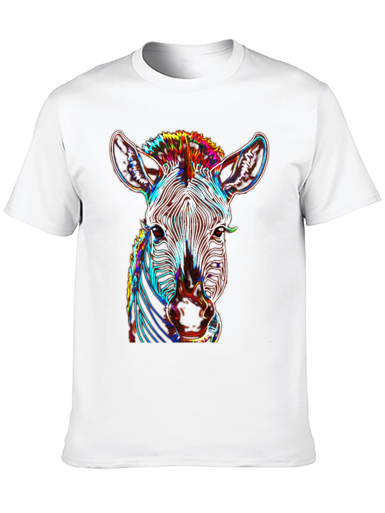 Black Zebra Graphic Tee - Bold Neon Animal Print view 10