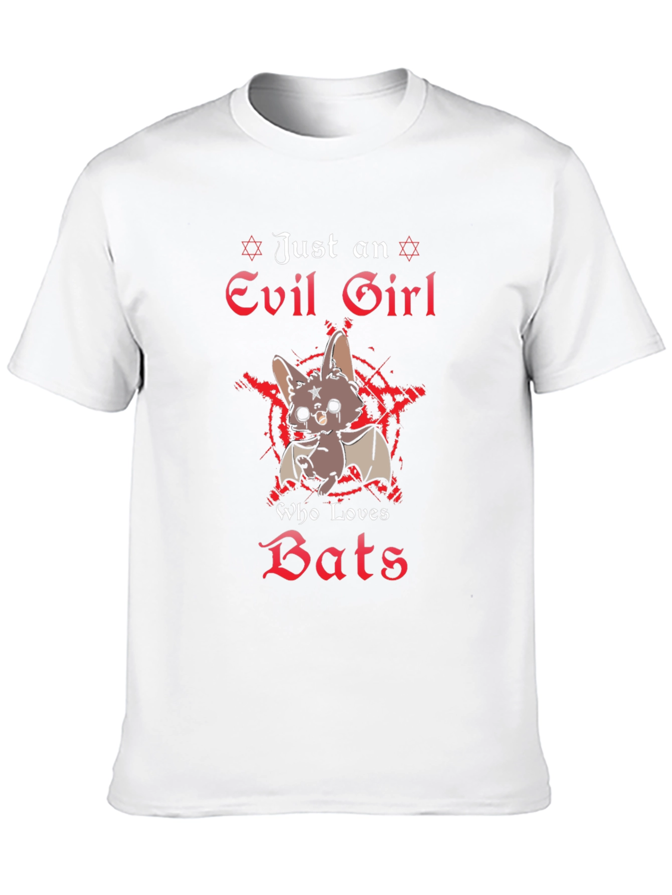 Black Evil Girl Who Loves Bats Graphic T-Shirt view 10