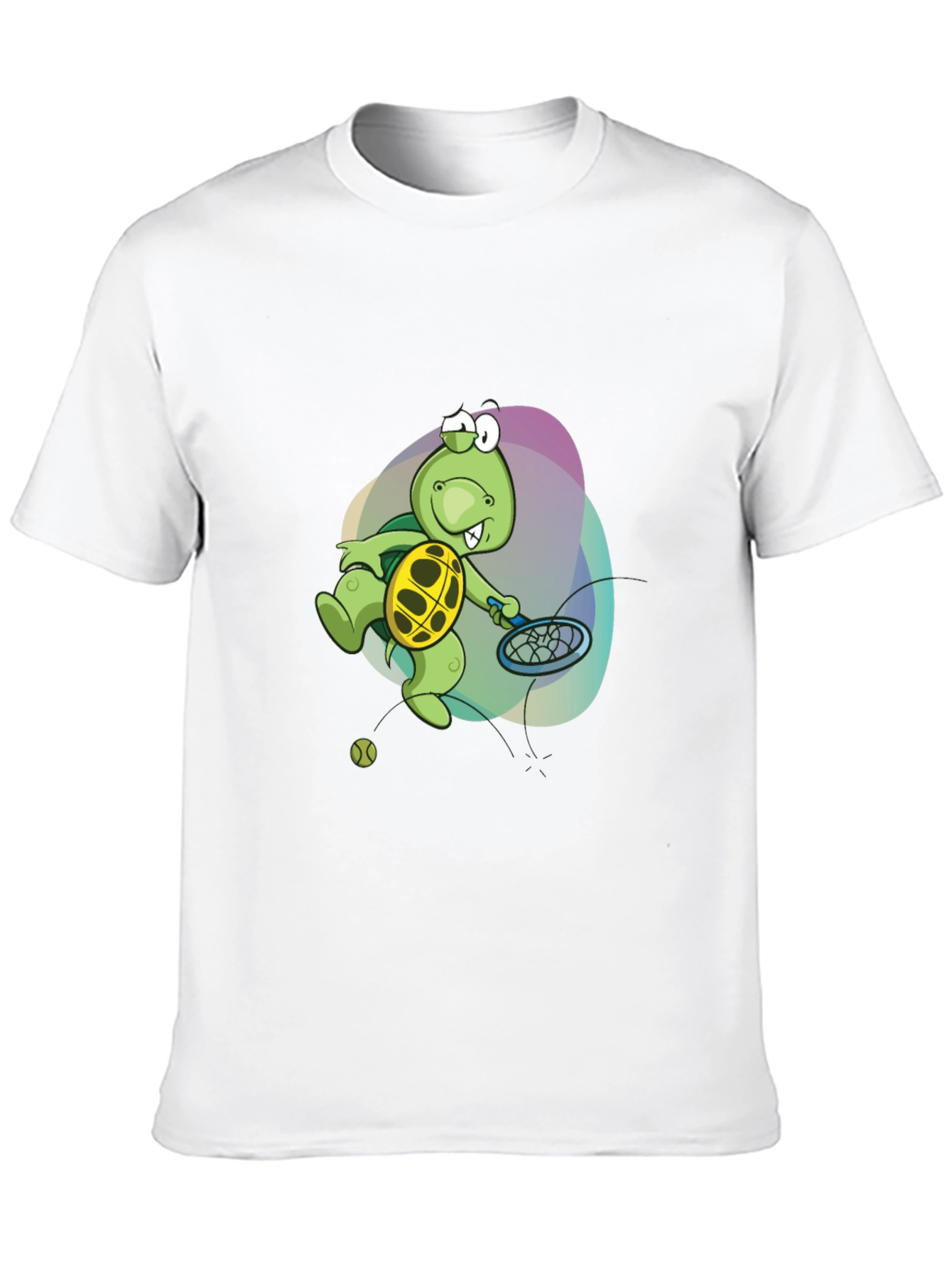 Black Turtle Tennis T-Shirt - Fun Cartoon Graphic Tee view 10