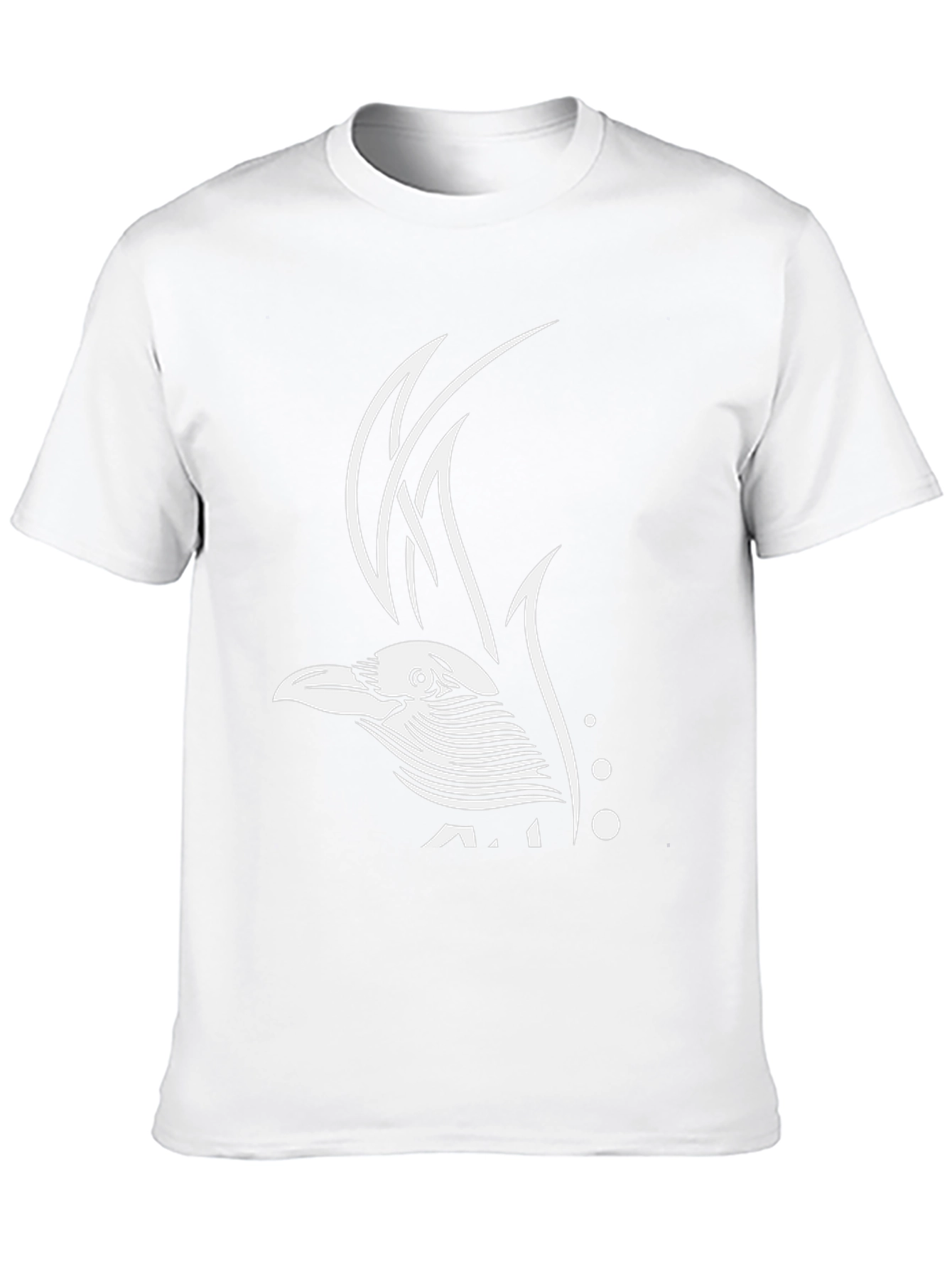 Black Raven Graphic Tee - Black Cotton Bird Design T-Shirt view 10