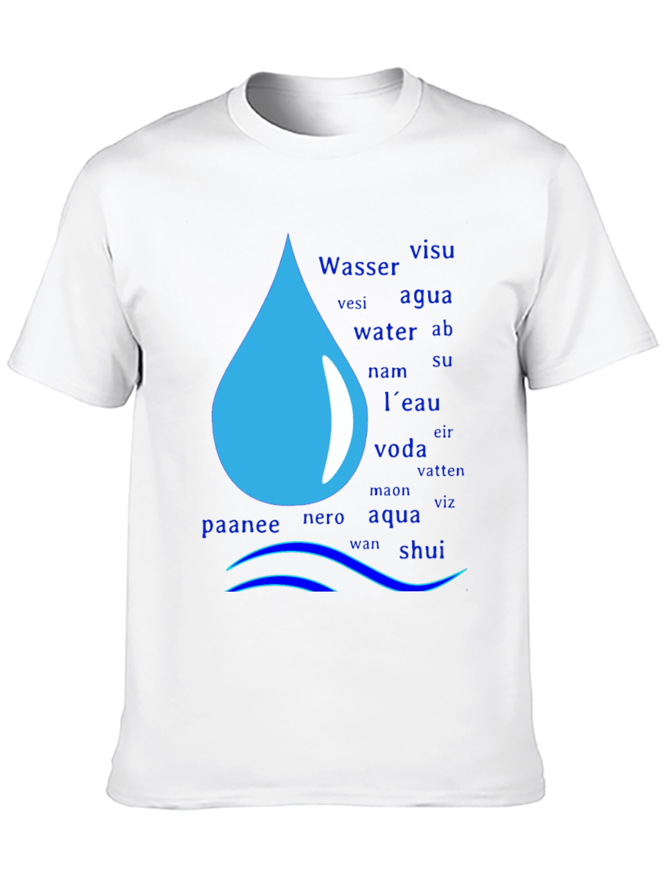 Multilingual Water Drop T-Shirt - 10