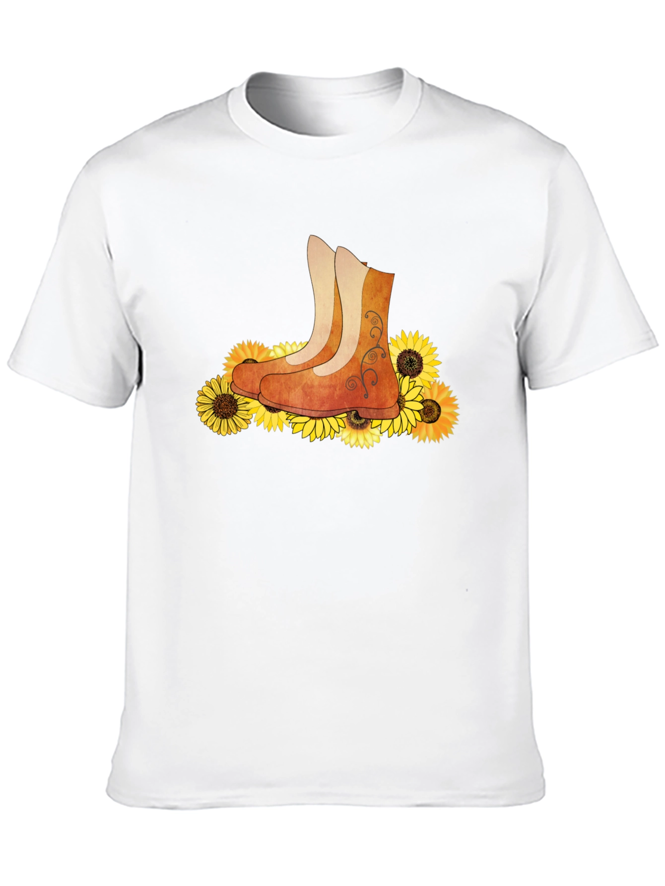 Black Sunflower Boots Graphic T-Shirt view 10