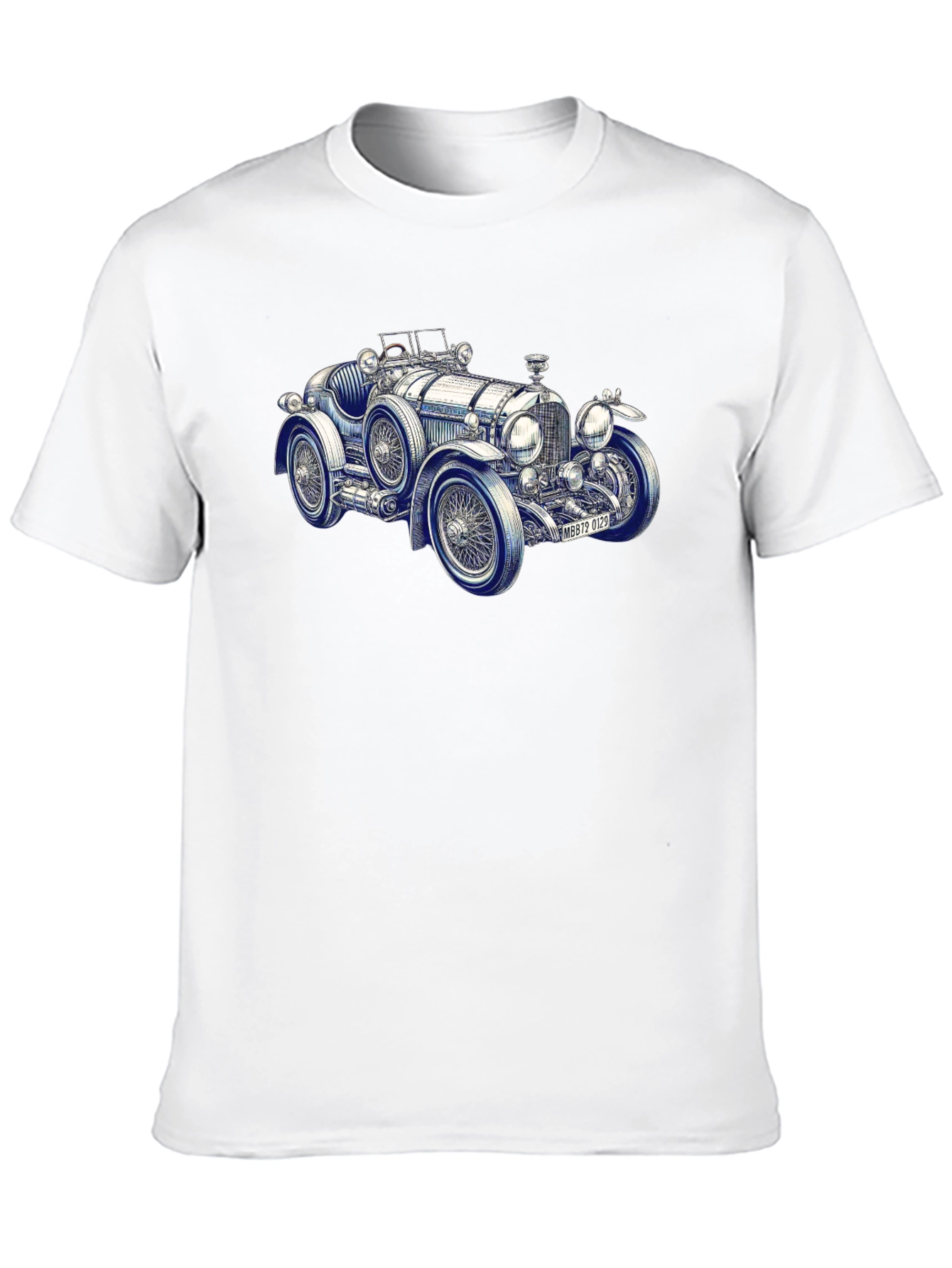 Black Classic Car Graphic T-Shirt - Vintage Automobile Tee view 10