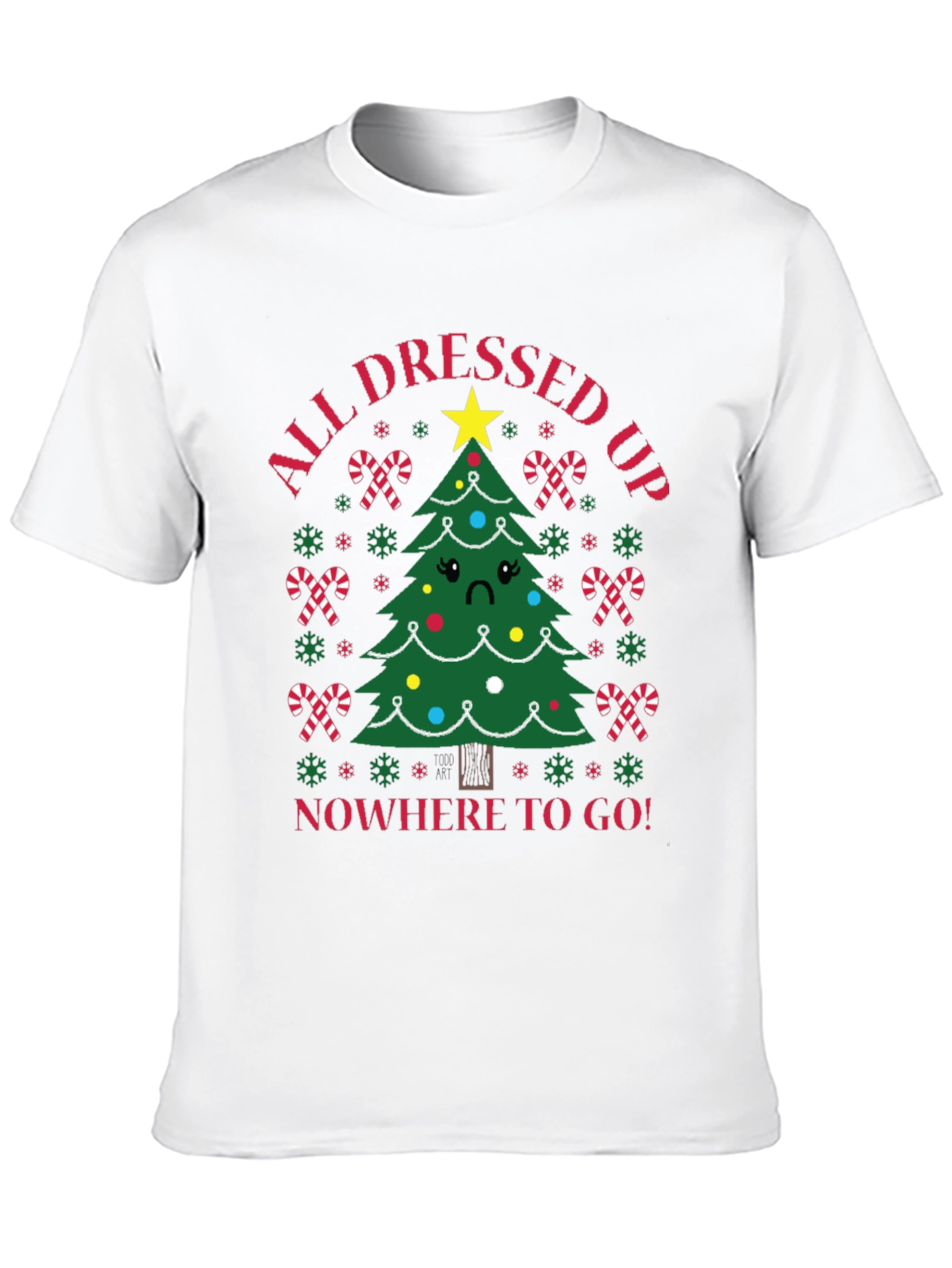 Black Sad Tree Holiday T-Shirt view 10