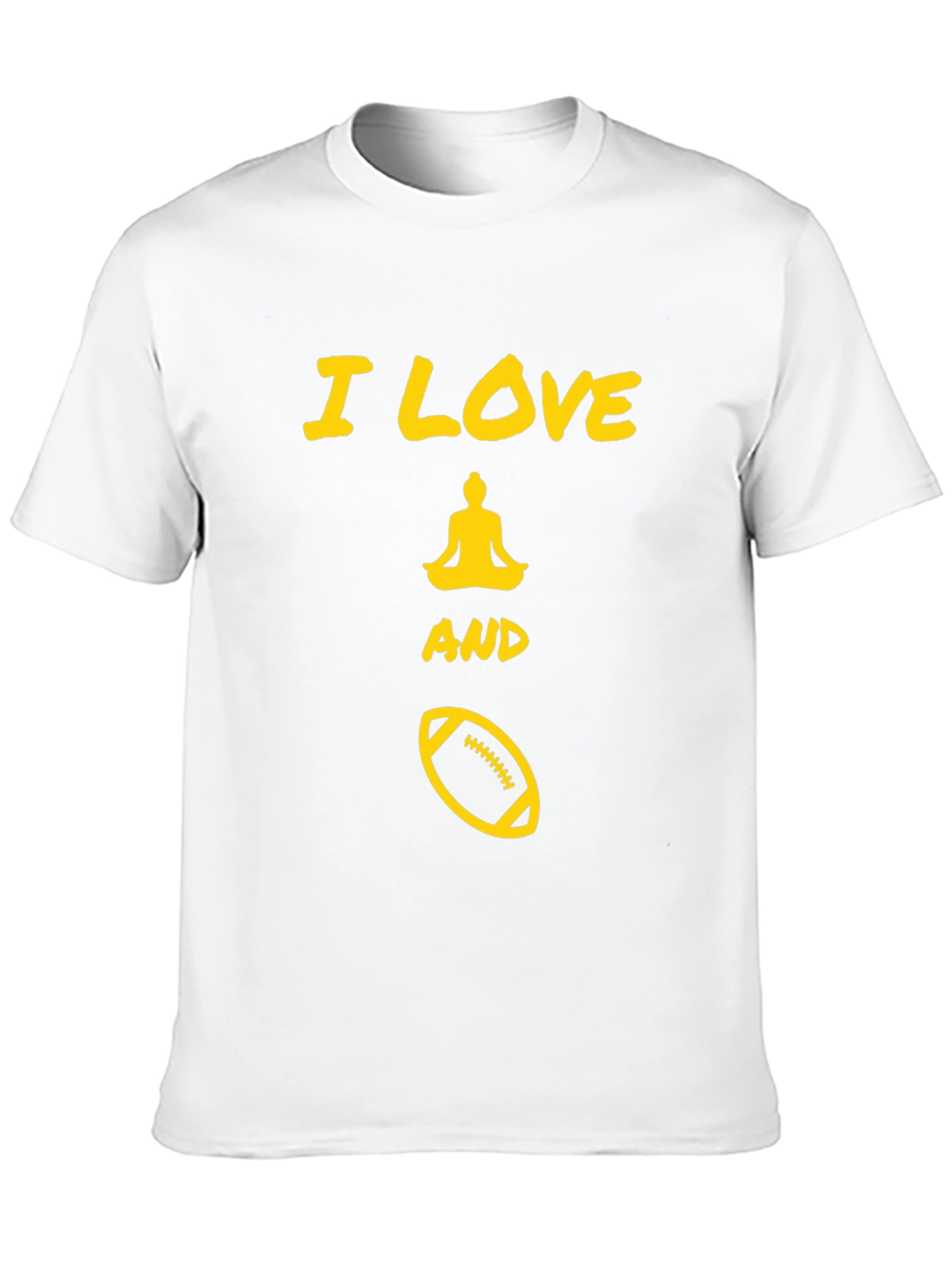 Black I Love Yoga and Football Black Graphic Tee view 10