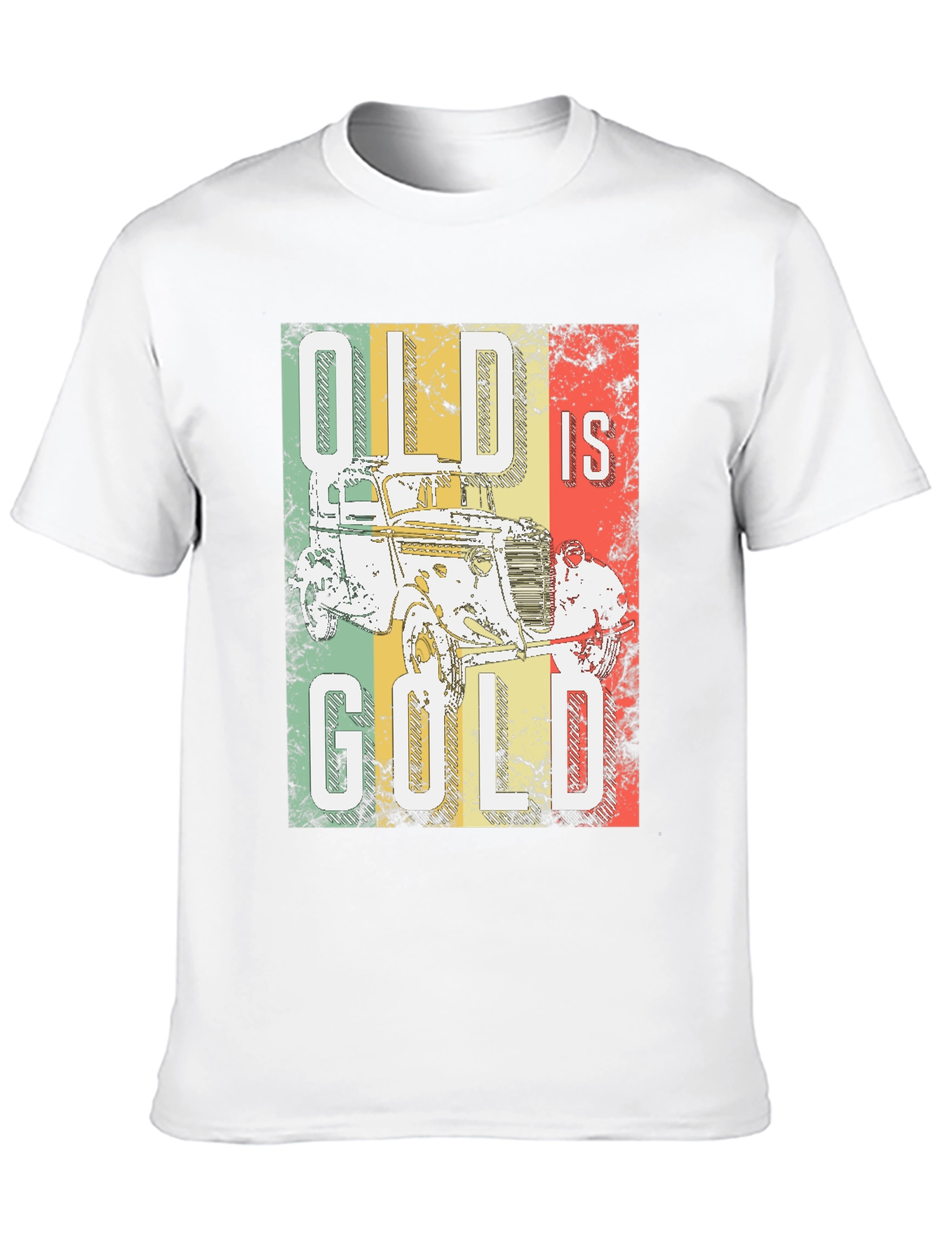 Black Vintage Car T-Shirt - Old is Gold Tee view 10