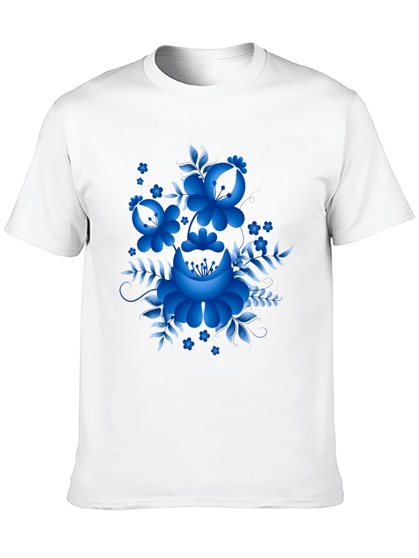 Black Floral Design Black T-Shirt view 10