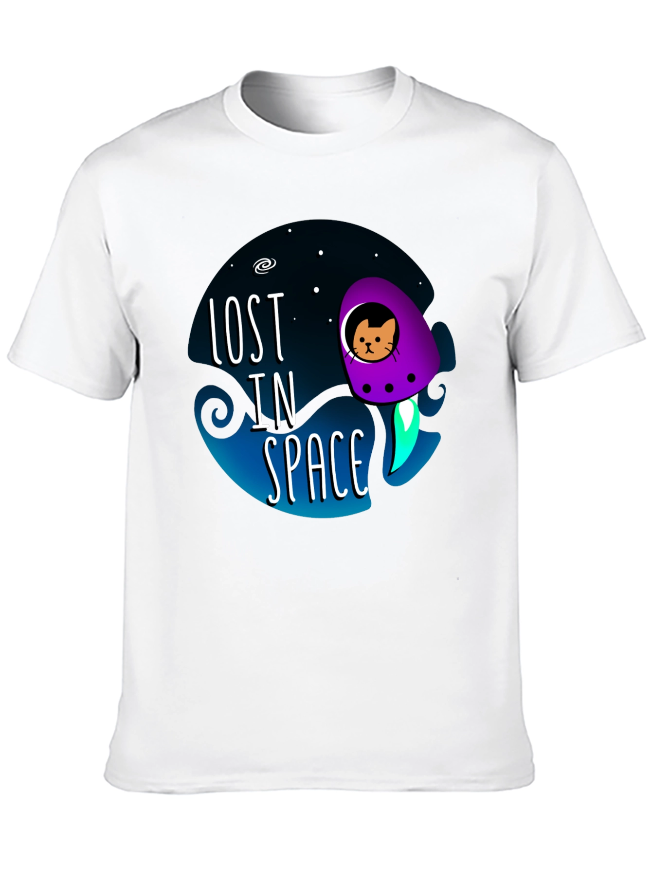 Black Lost in Space Cat T-Shirt view 10