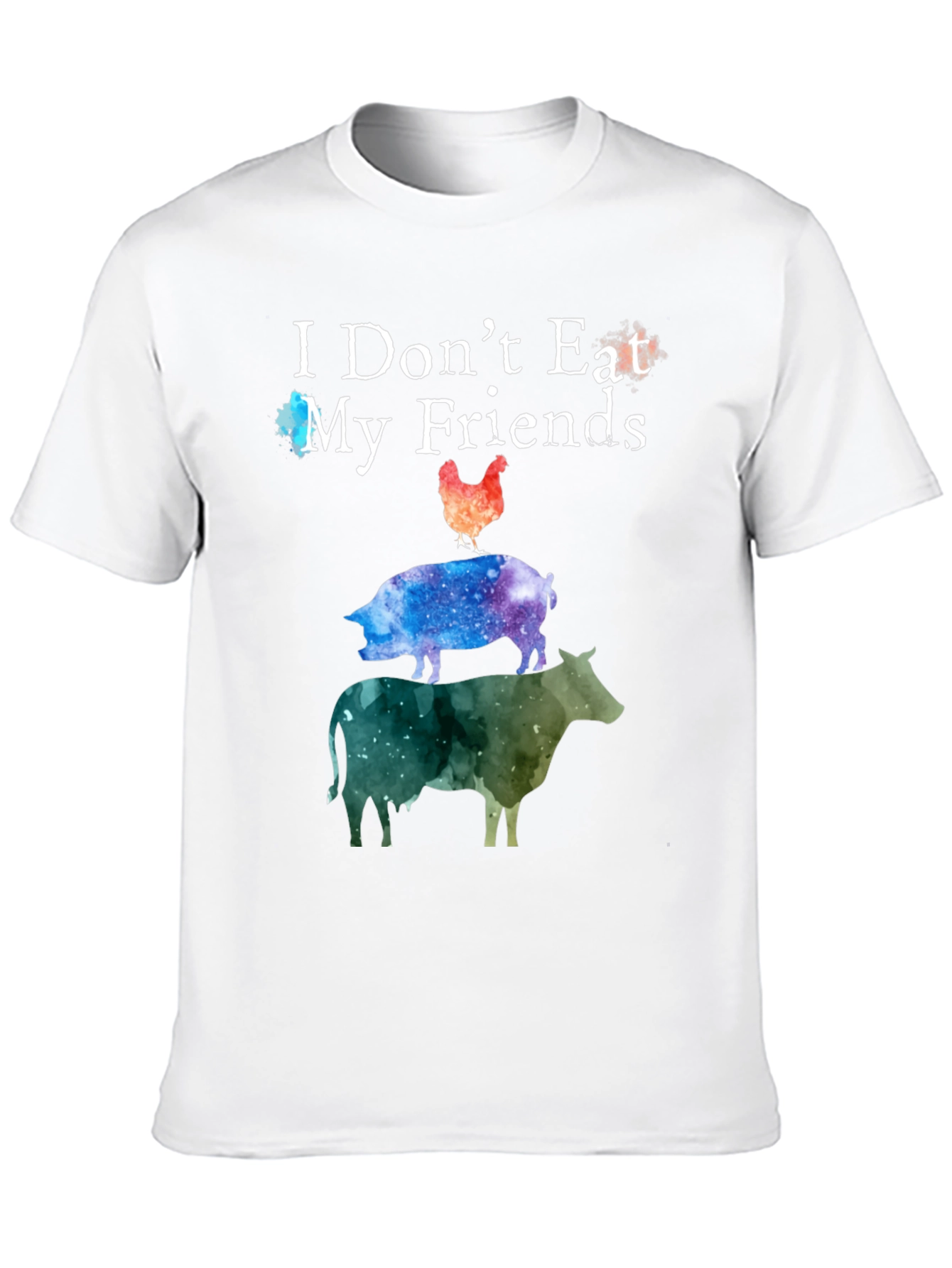 Black Vegan T-Shirt - I Don't Eat My Friends view 10