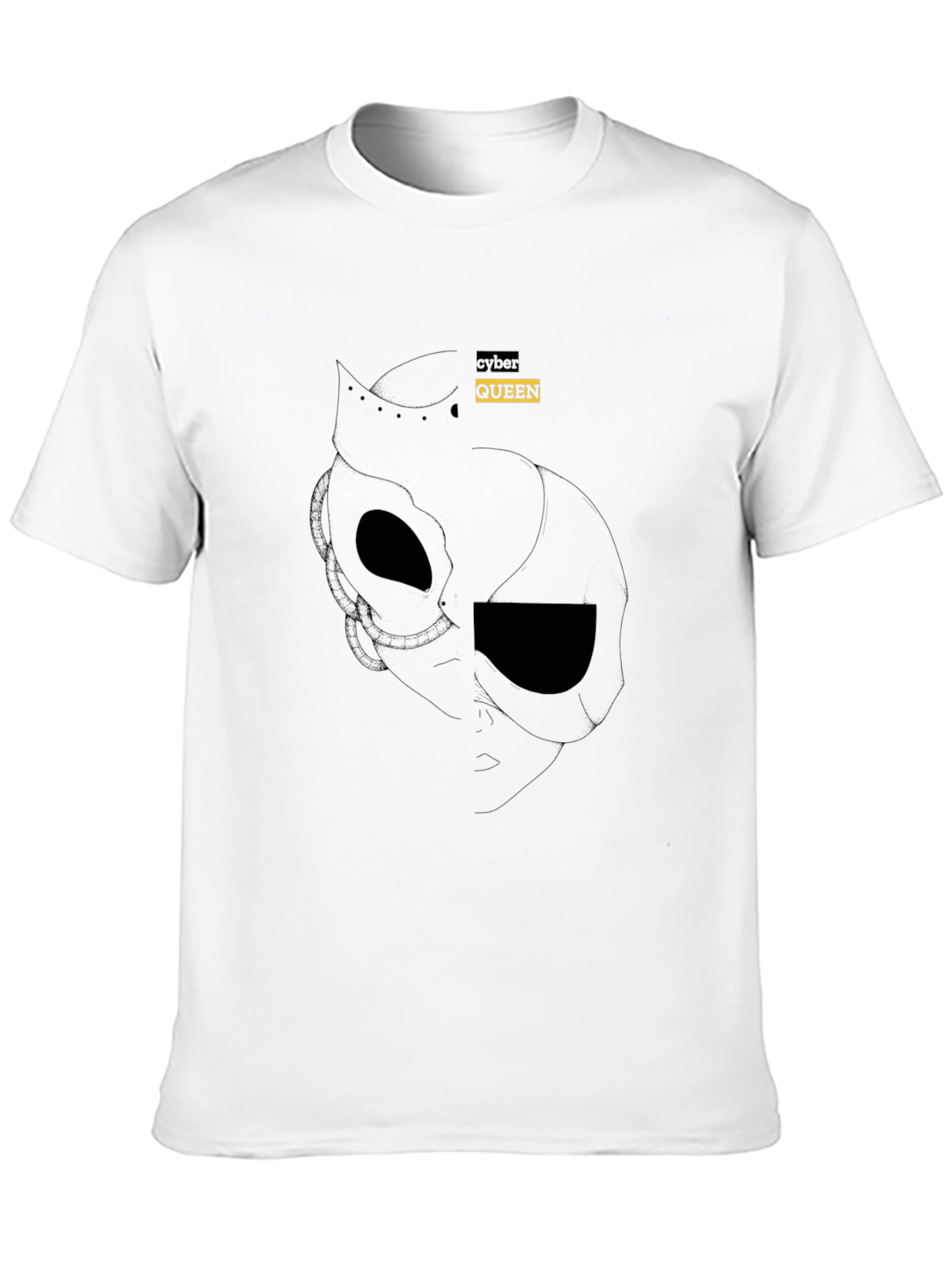 Black Cyber Queen Graphic Tee - Black Cotton Blend view 10