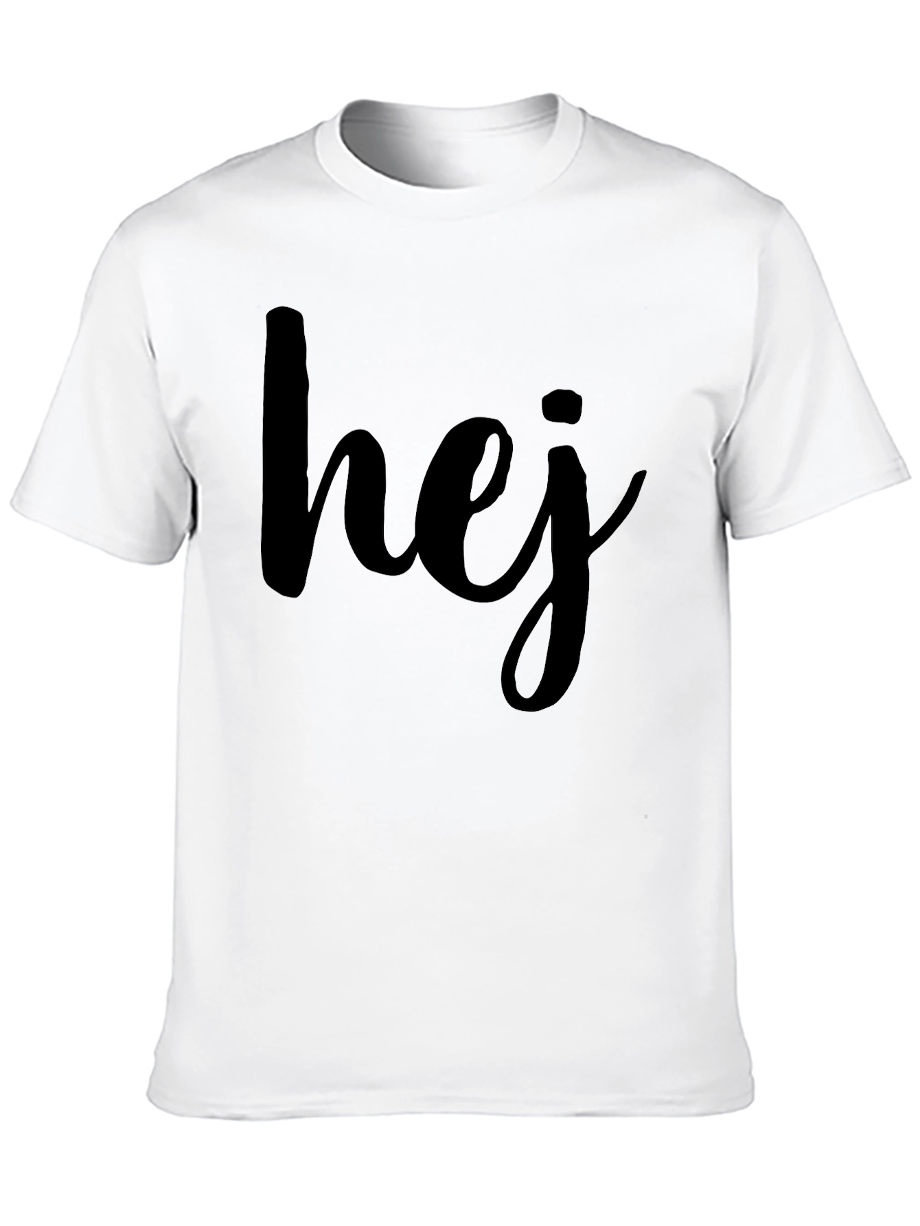 Black Hej Graphic T-Shirt - Casual Scandinavian Style Tee view 10