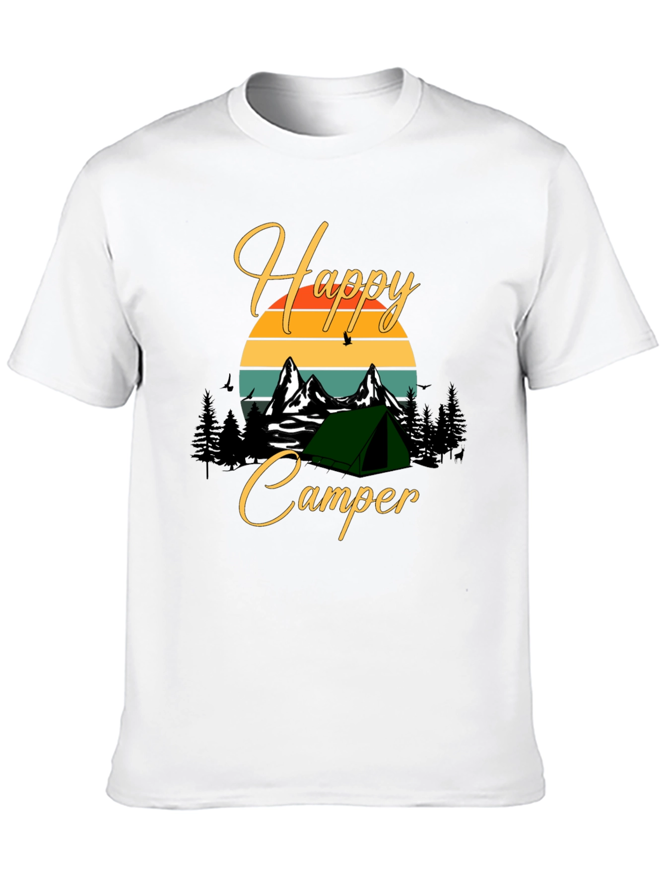 Black Happy Camper Graphic Tee - Outdoor Adventure Shirt view 10