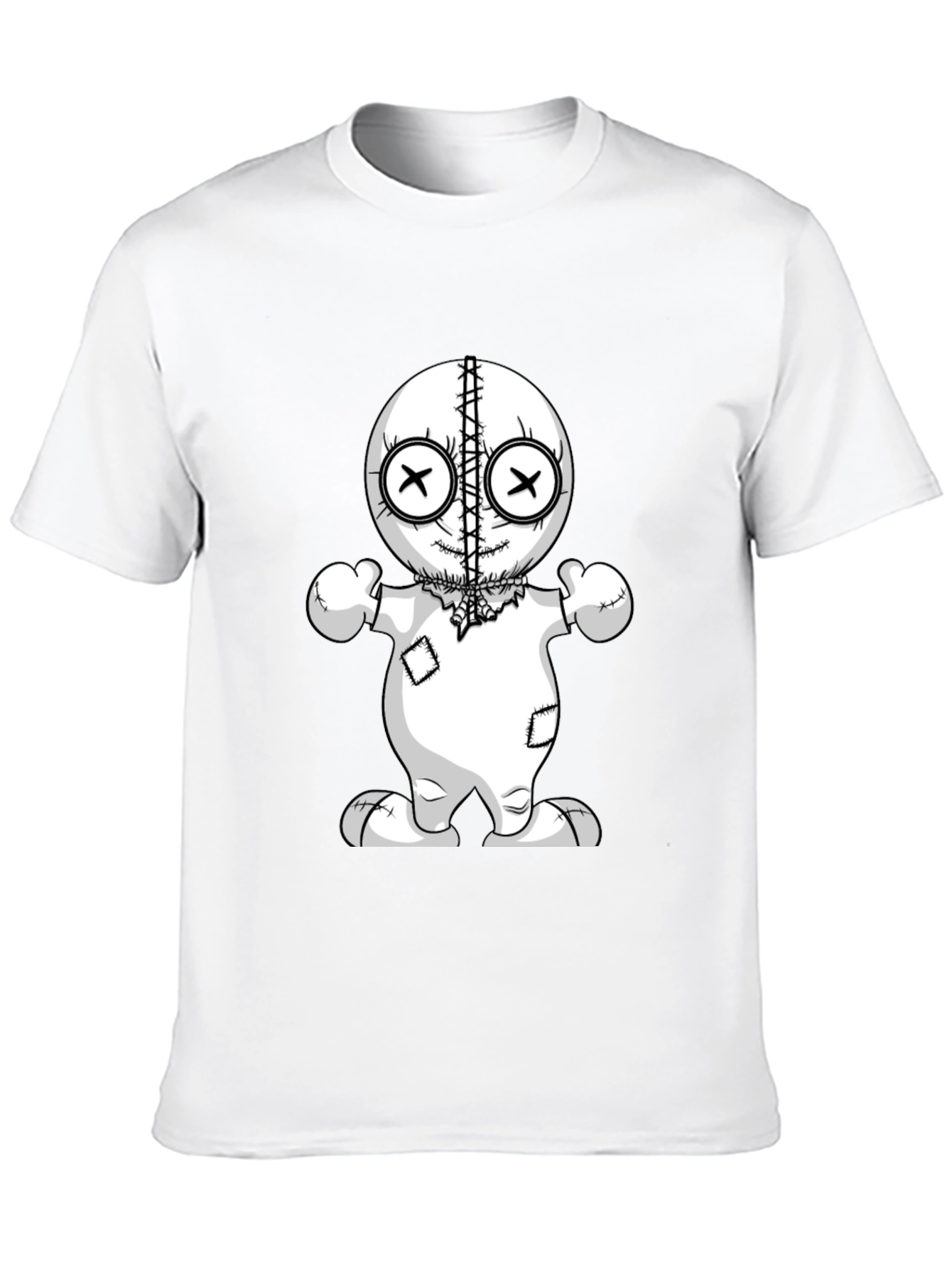 Black Voodoo Doll Graphic Tee - Unisex Black T-Shirt view 10