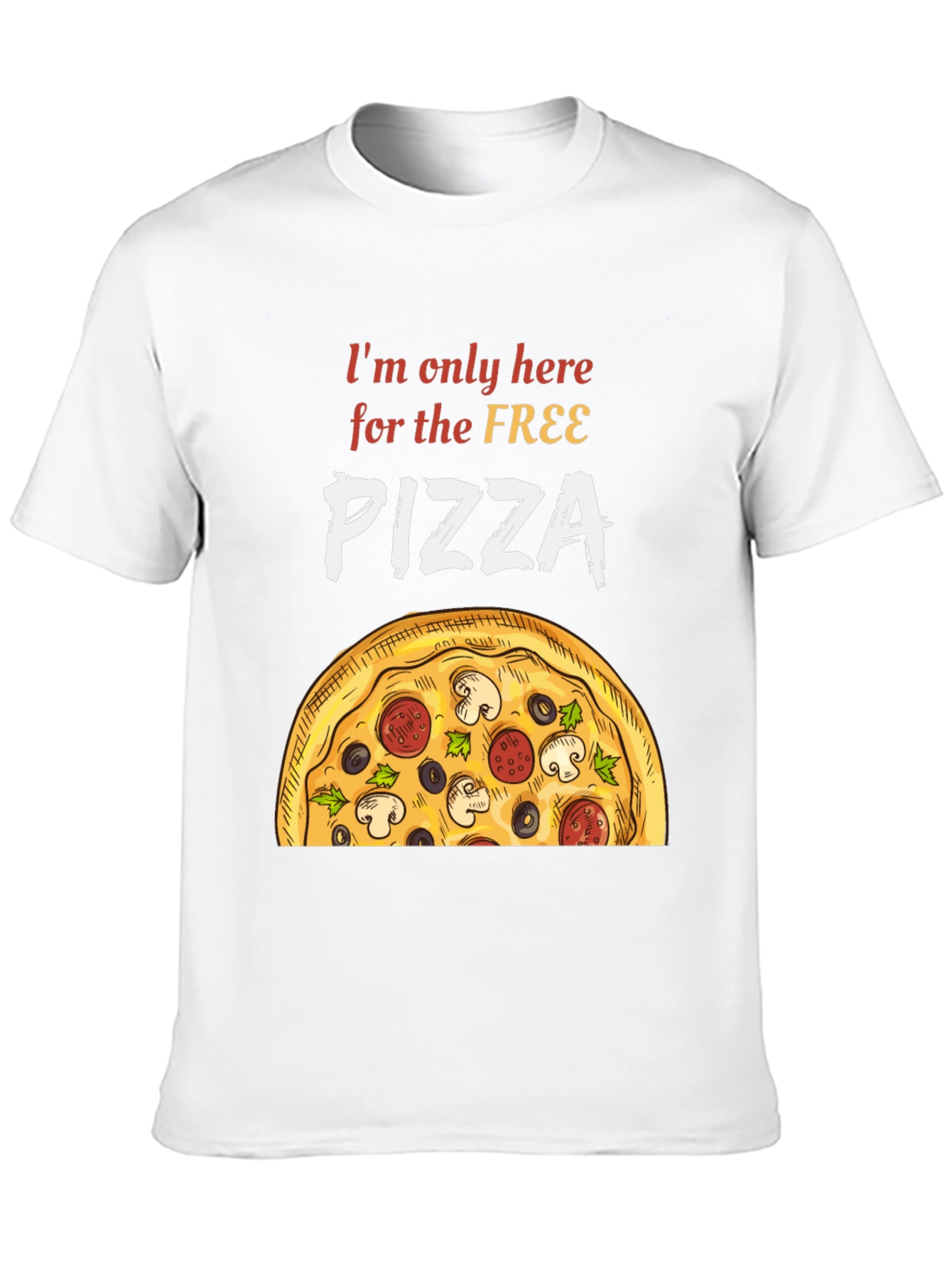 Black Free Pizza T-Shirt - Funny Foodie Tee view 10