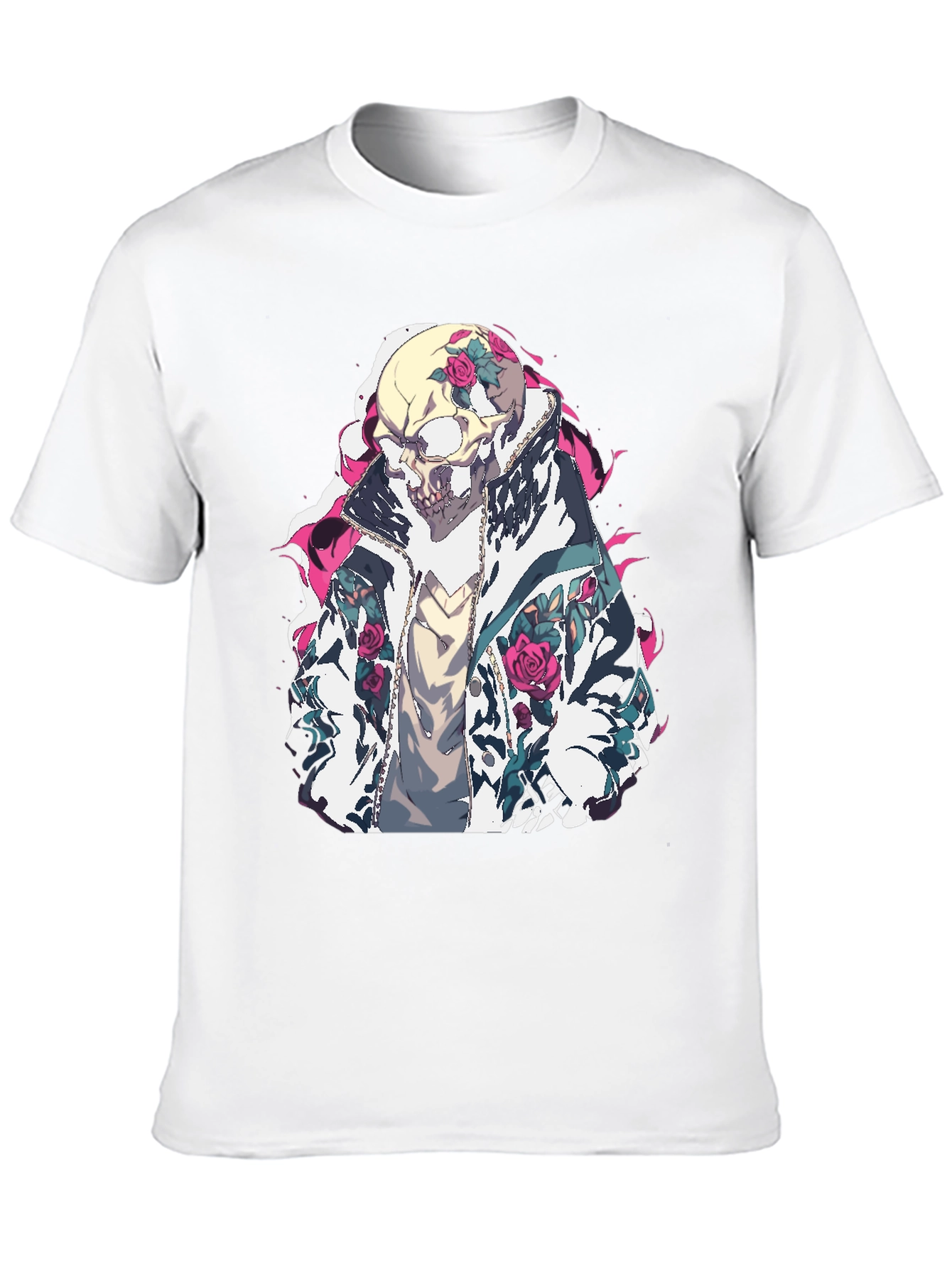 Black Skull & Roses Graphic T-Shirt view 10