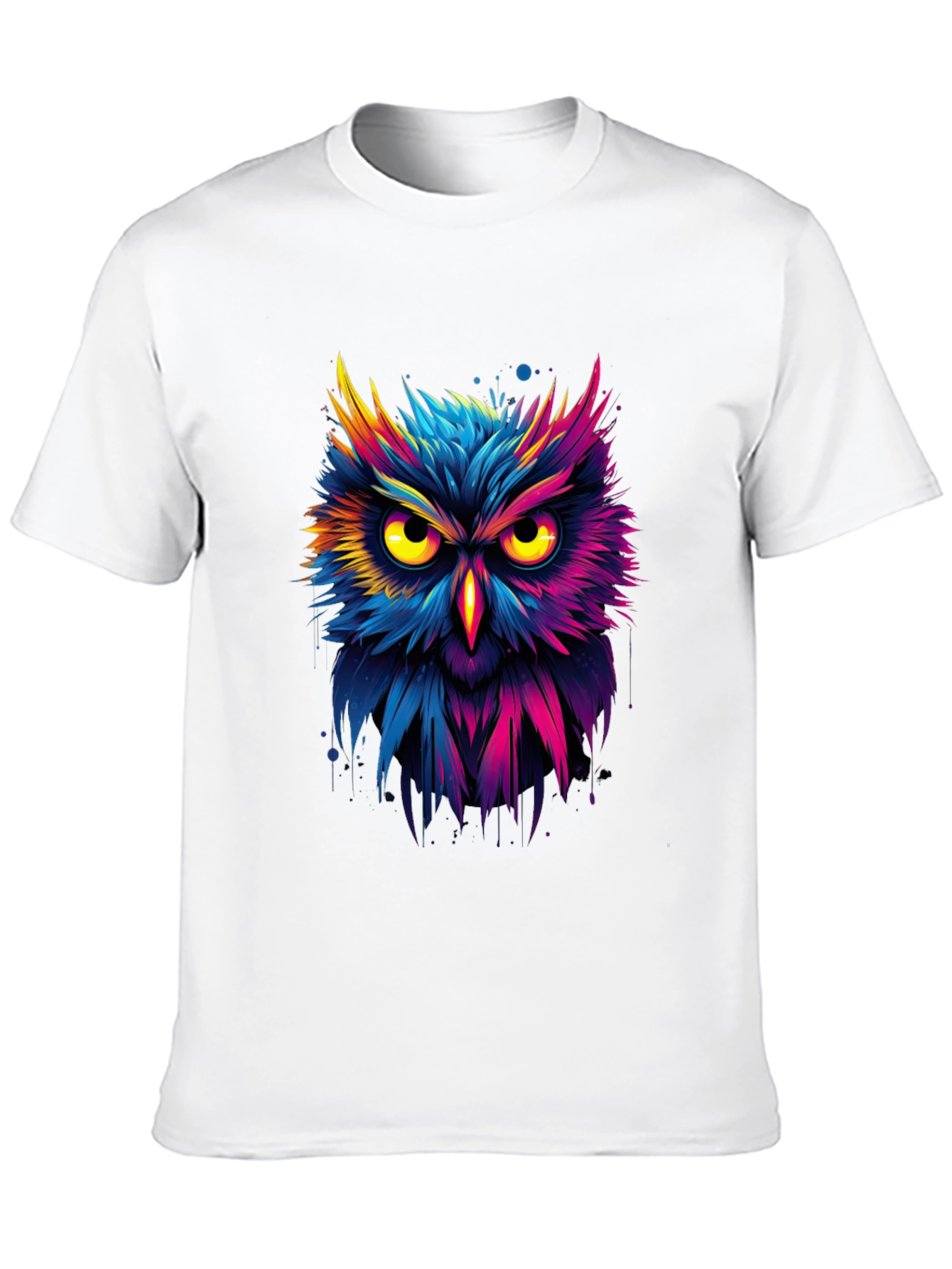 Black Vibrant Owl Graphic T-Shirt - Unique Design view 10