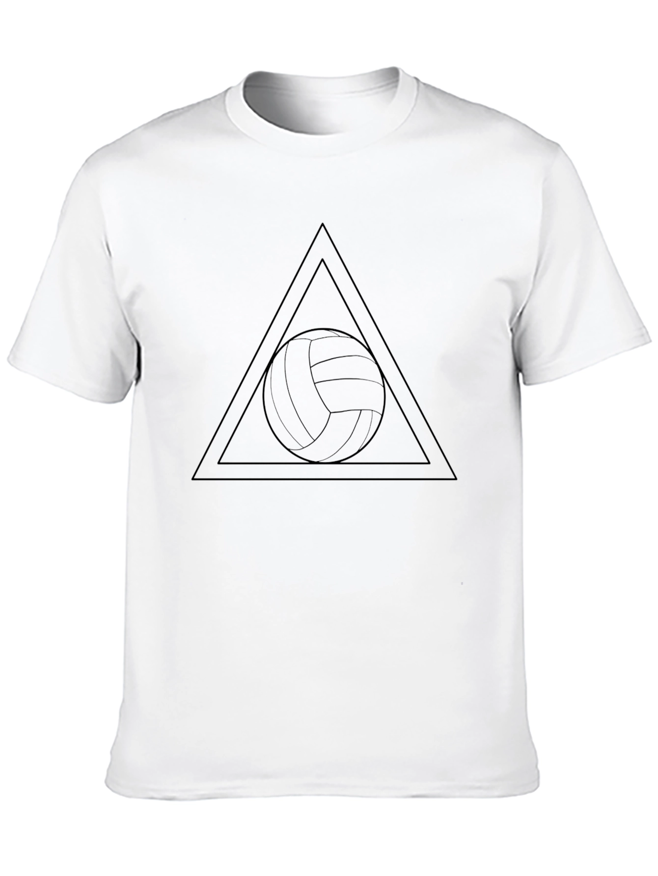 Black Volleyball Triangle Graphic Tee - Sporty Black T-Shirt view 10